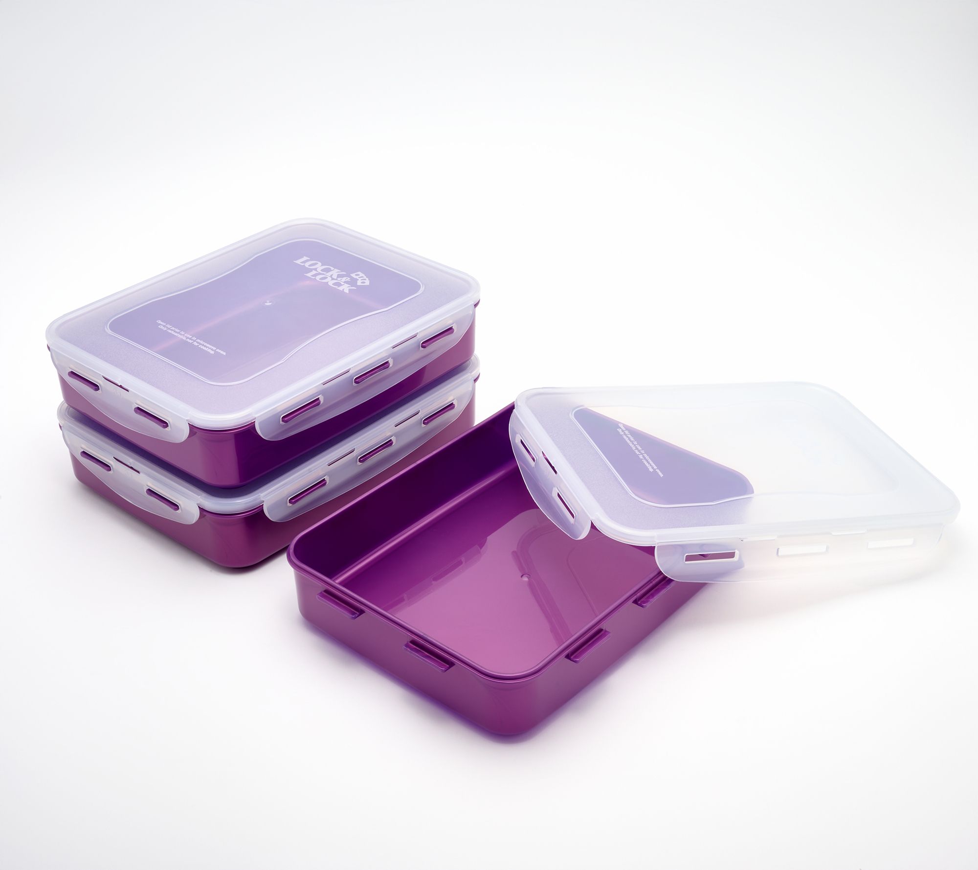 LocknLock Set of 3 Colored Body Rectangle Containers