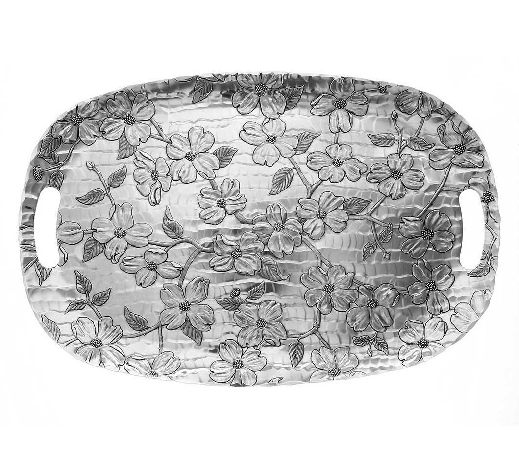 Wendell August Dogwood Design Luncheon Tray
