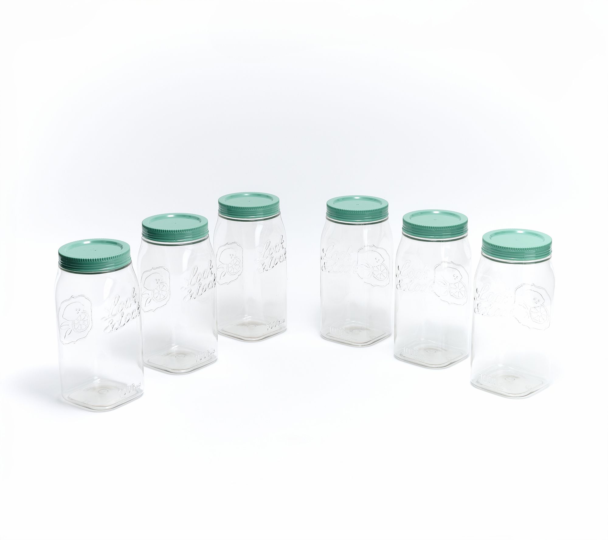 LocknLock Set of (6) 4-Cup Twist Lid Mason Jars