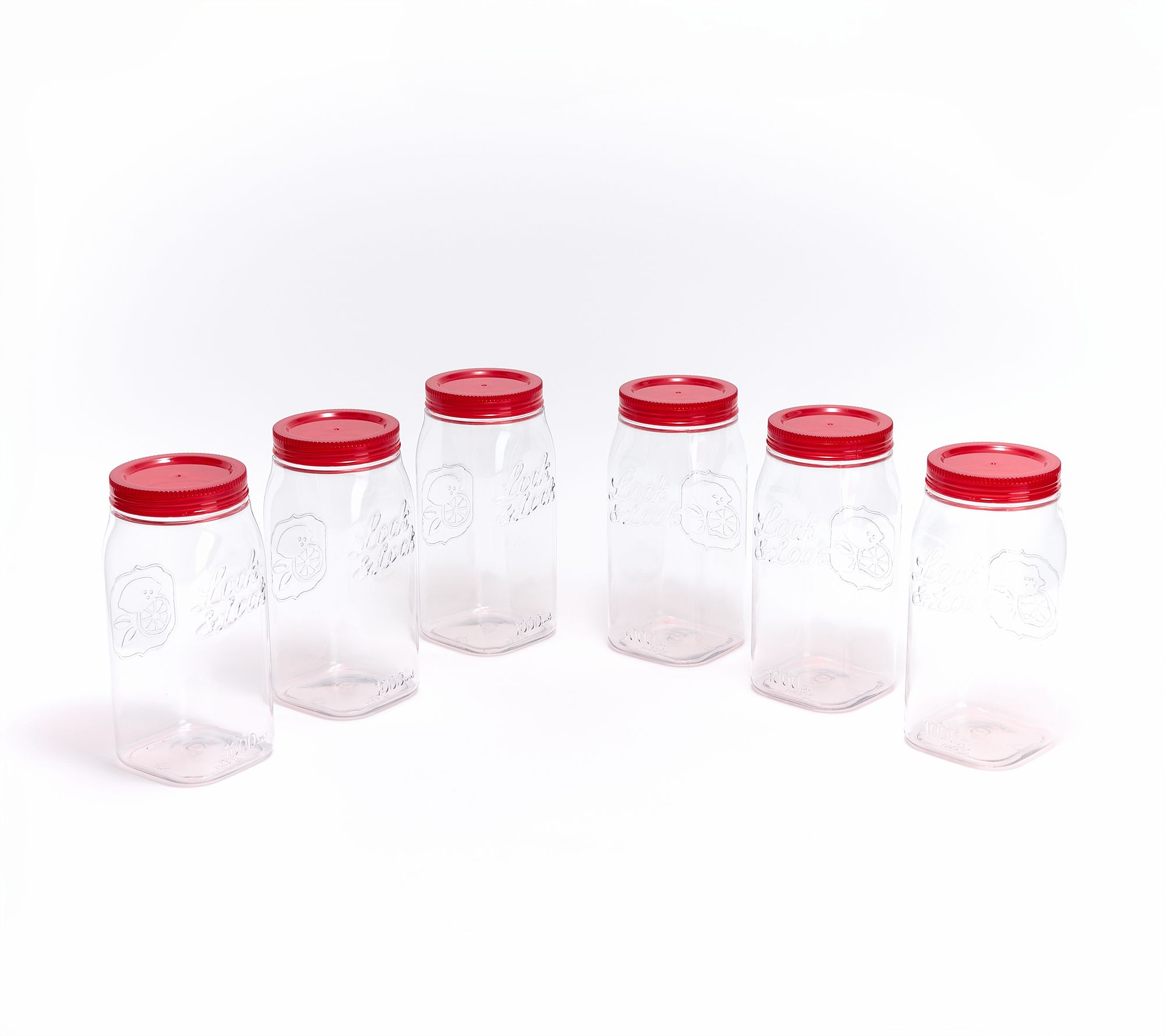 LocknLock Set of (6) 4-Cup Twist Lid Mason Jars