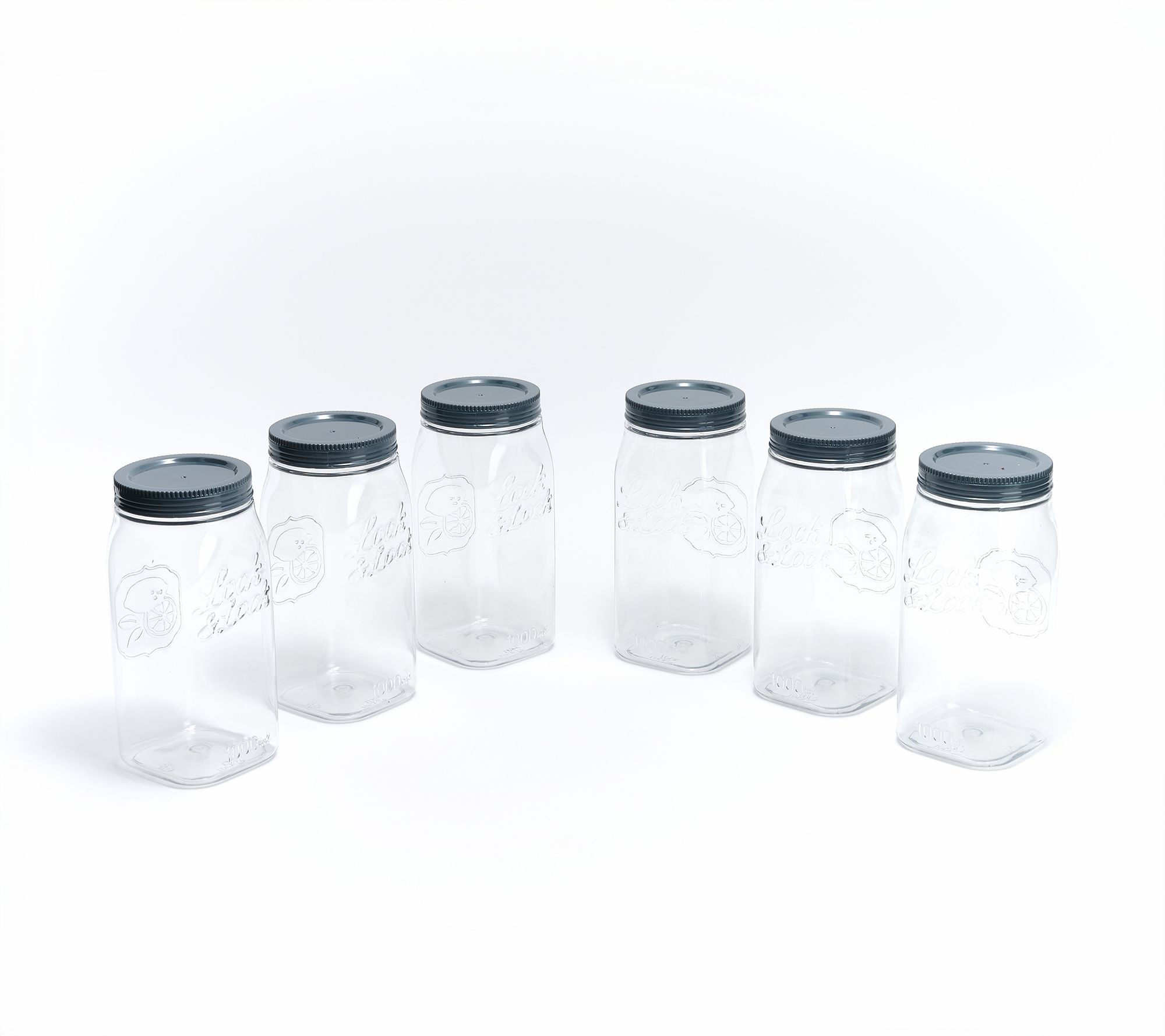 LocknLock Set of (6) 4-Cup Twist Lid Mason Jars