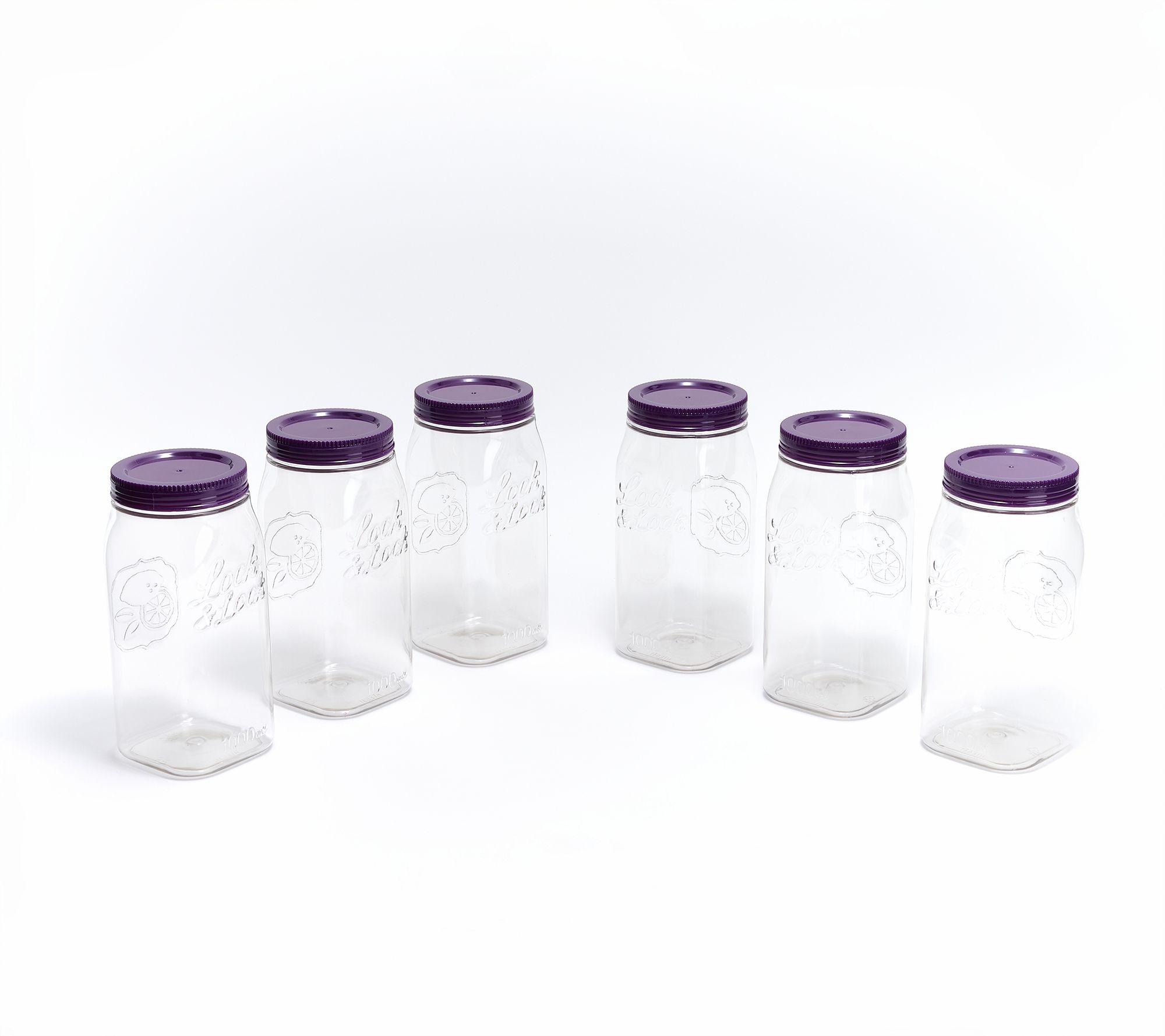 LocknLock Set of (6) 4-Cup Twist Lid Mason Jars
