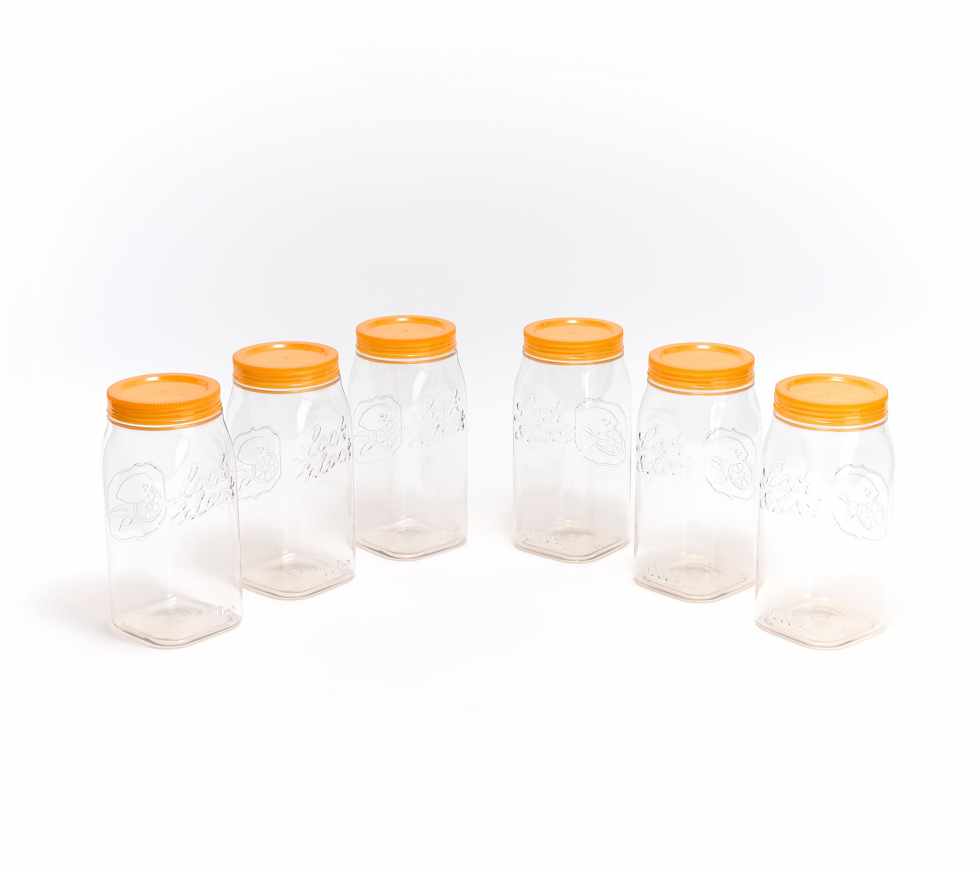 LocknLock Set of (6) 4-Cup Twist Lid Mason Jars