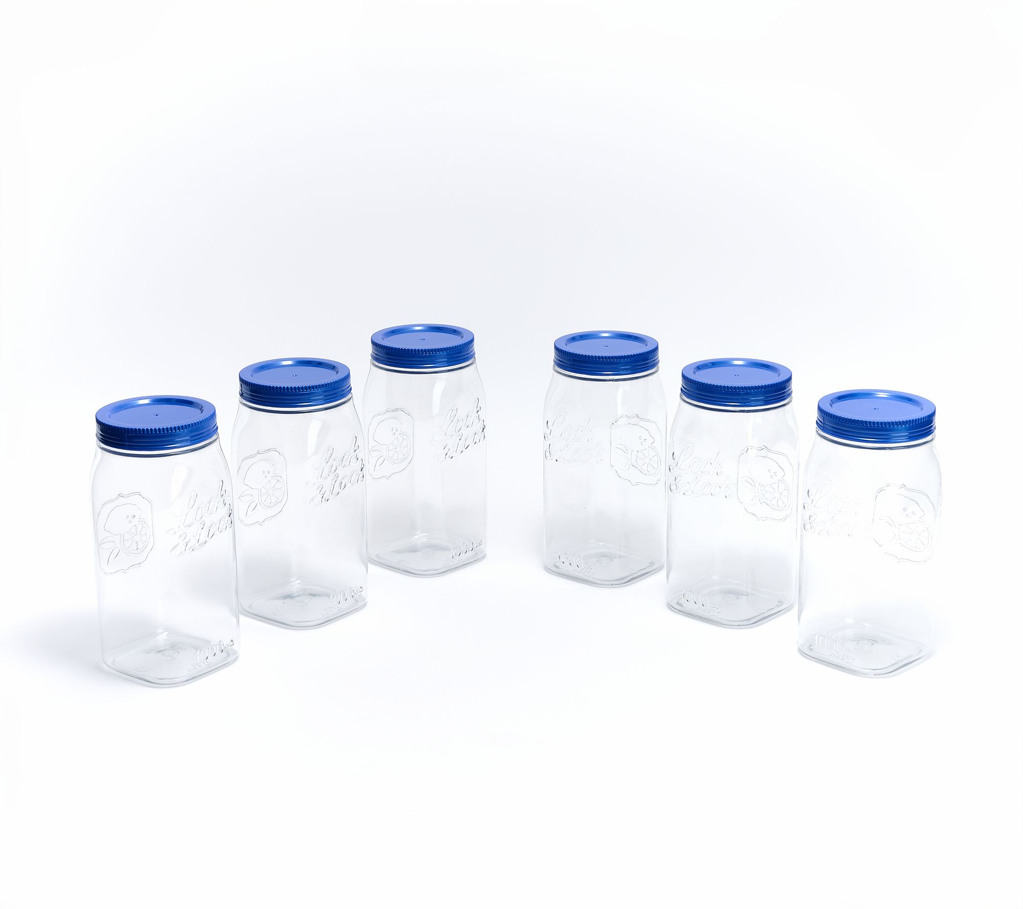 LocknLock Set of (6) 4-Cup Twist Lid Mason Jars
