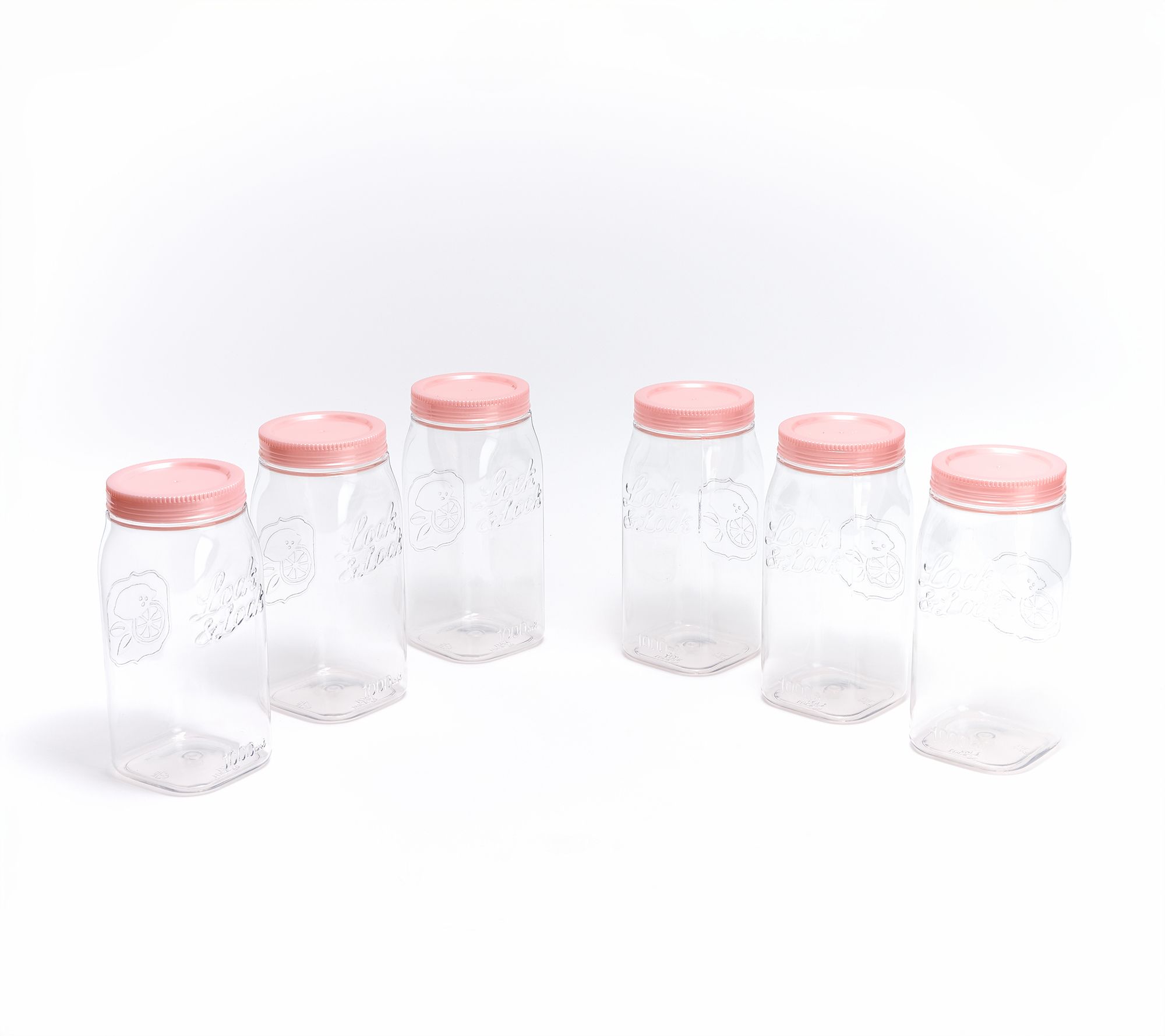 LocknLock Set of (6) 4-Cup Twist Lid Mason Jars