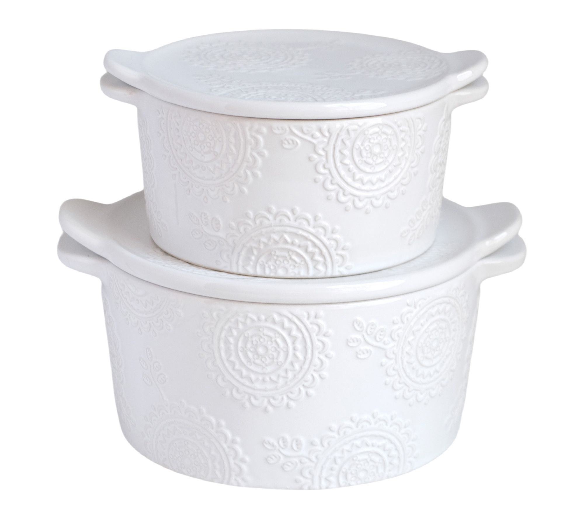 Temp-tations Set of (2) Round Bakers with Lid-Its