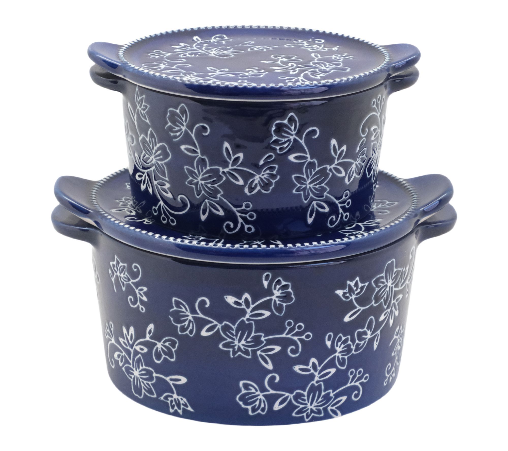 Temp-tations Set of (2) Round Bakers with Lid-Its