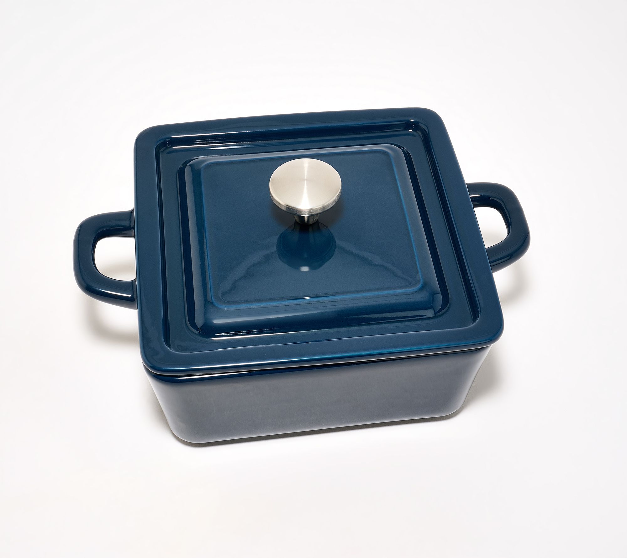 "As Is" Technique 8"x8" Enameled Stoneware Baker with Lid