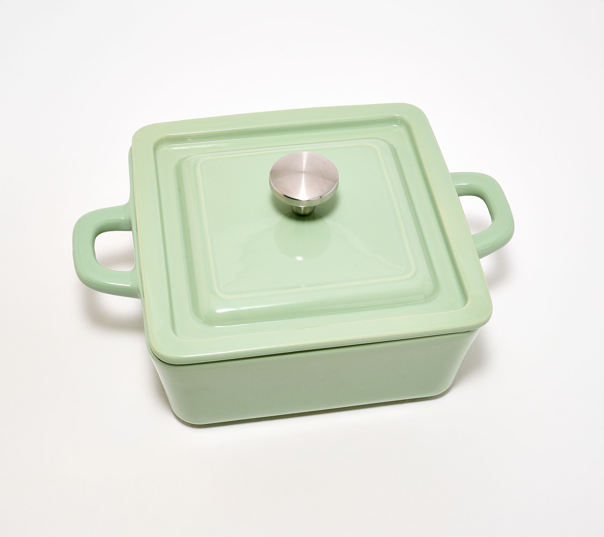 "As Is" Technique 8"x8" Enameled Stoneware Baker with Lid