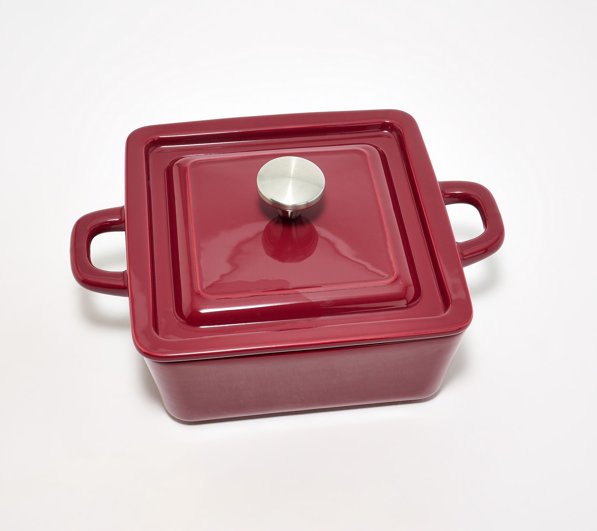 "As Is" Technique 8"x8" Enameled Stoneware Baker with Lid