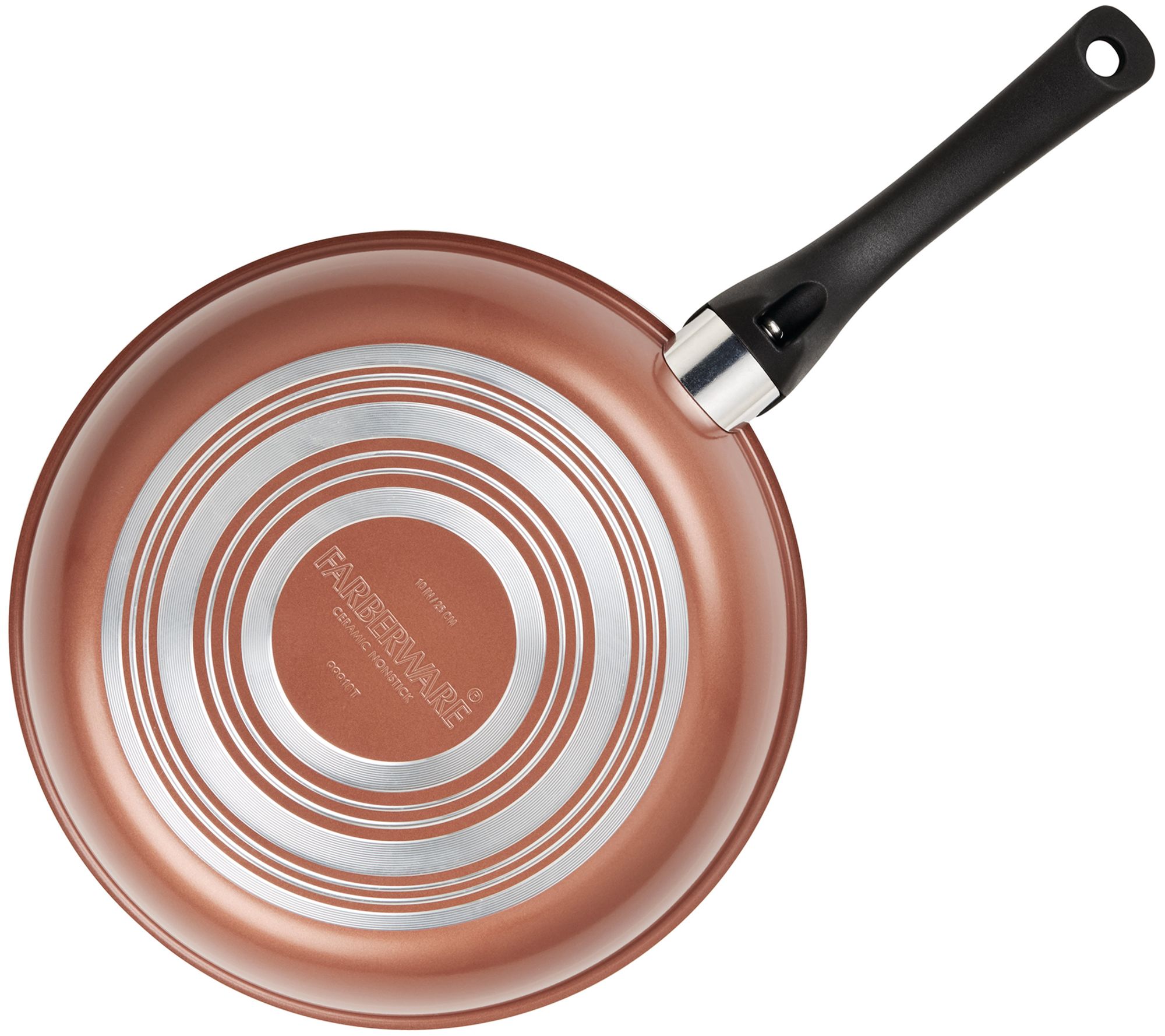 Farberware Glide Copper Ceramic Nonstick 12.5 Deep Skillet with Helper  Handle