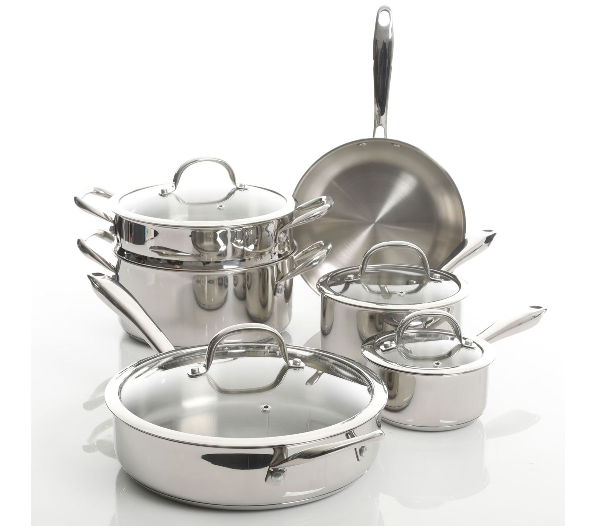 Kenmore Elite Devon 10 - Piece Non-Stick Stainless Steel Cookware Set &  Reviews