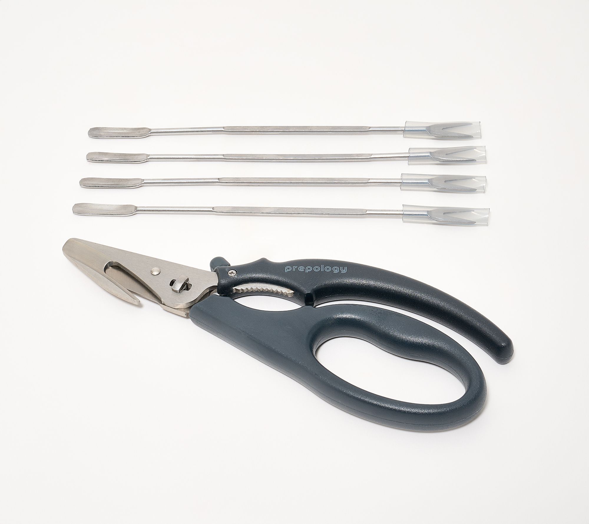 "As Is" Prepology Shellfish Shears with 4 Seafood Forks