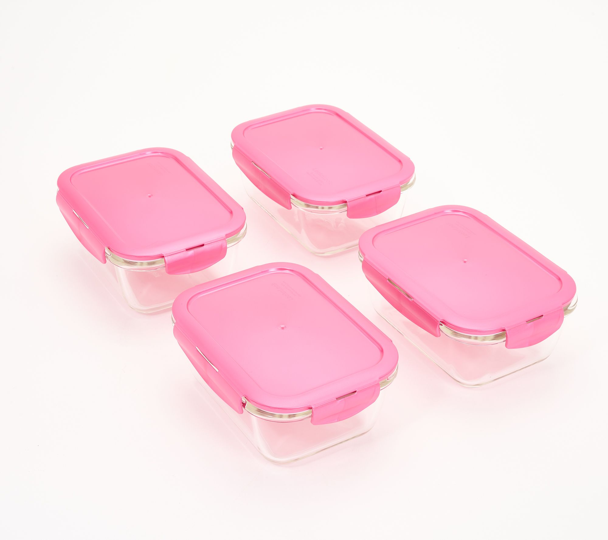 2pk (4pc) 4c Rectangular Glass Food Storage Container Set Pink - Room  Essentials™
