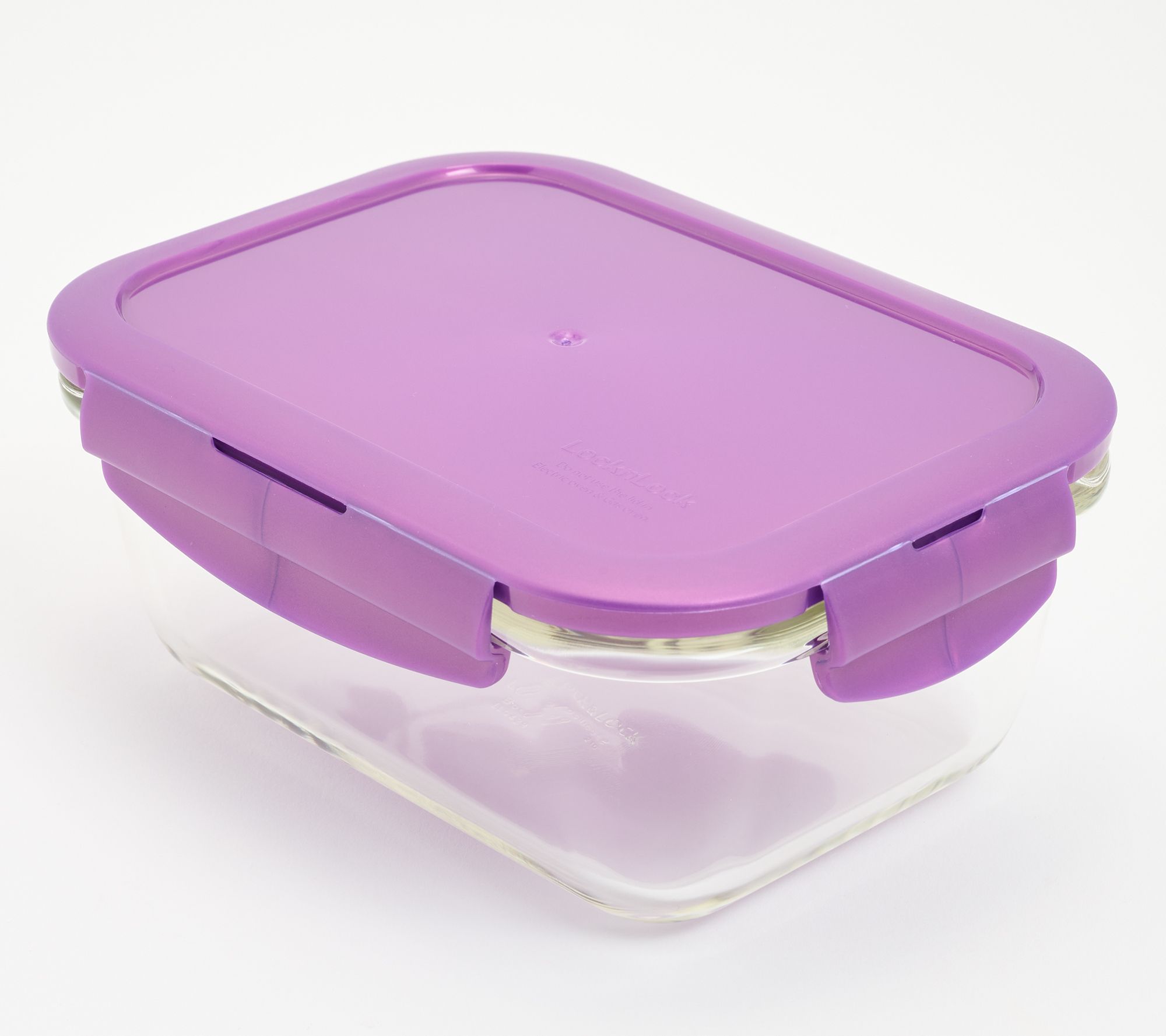 Capacity of 800ml square kitchen glass lunch box with silicone pink lid