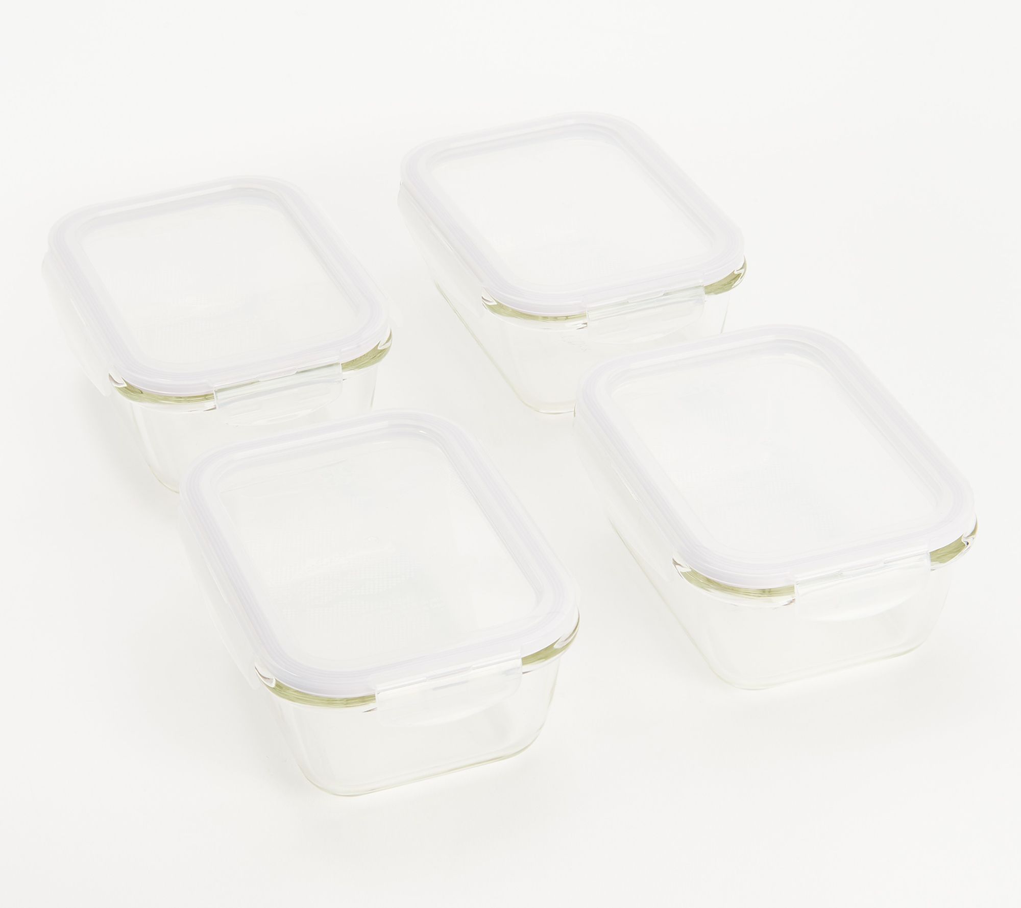 LocknLock Set of (3) 4.5-Cup Glass Rectangle Storage Set ,Spearmint