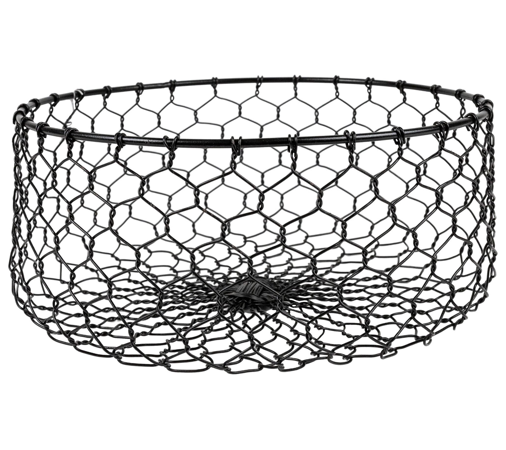 Foreside Home & Garden Black Chicken Wire Baske t
