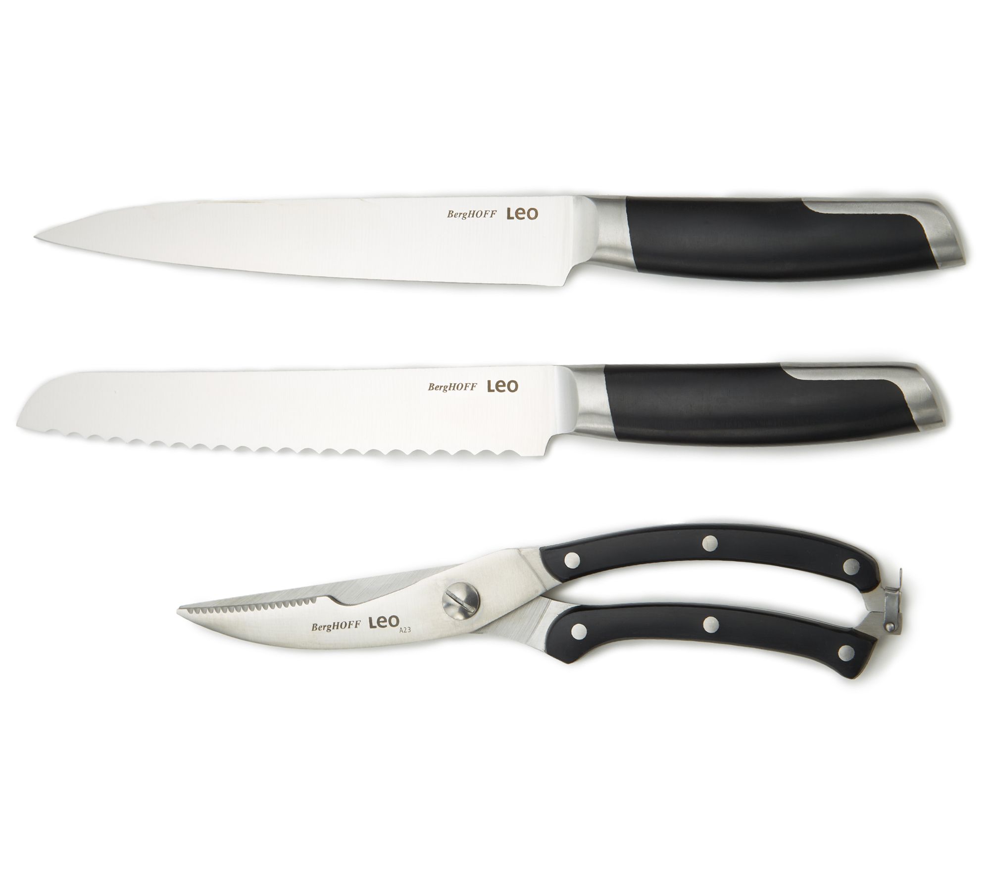 BergHOFF Graphite 3Pc Stainless Steel Forged Cutlery Set