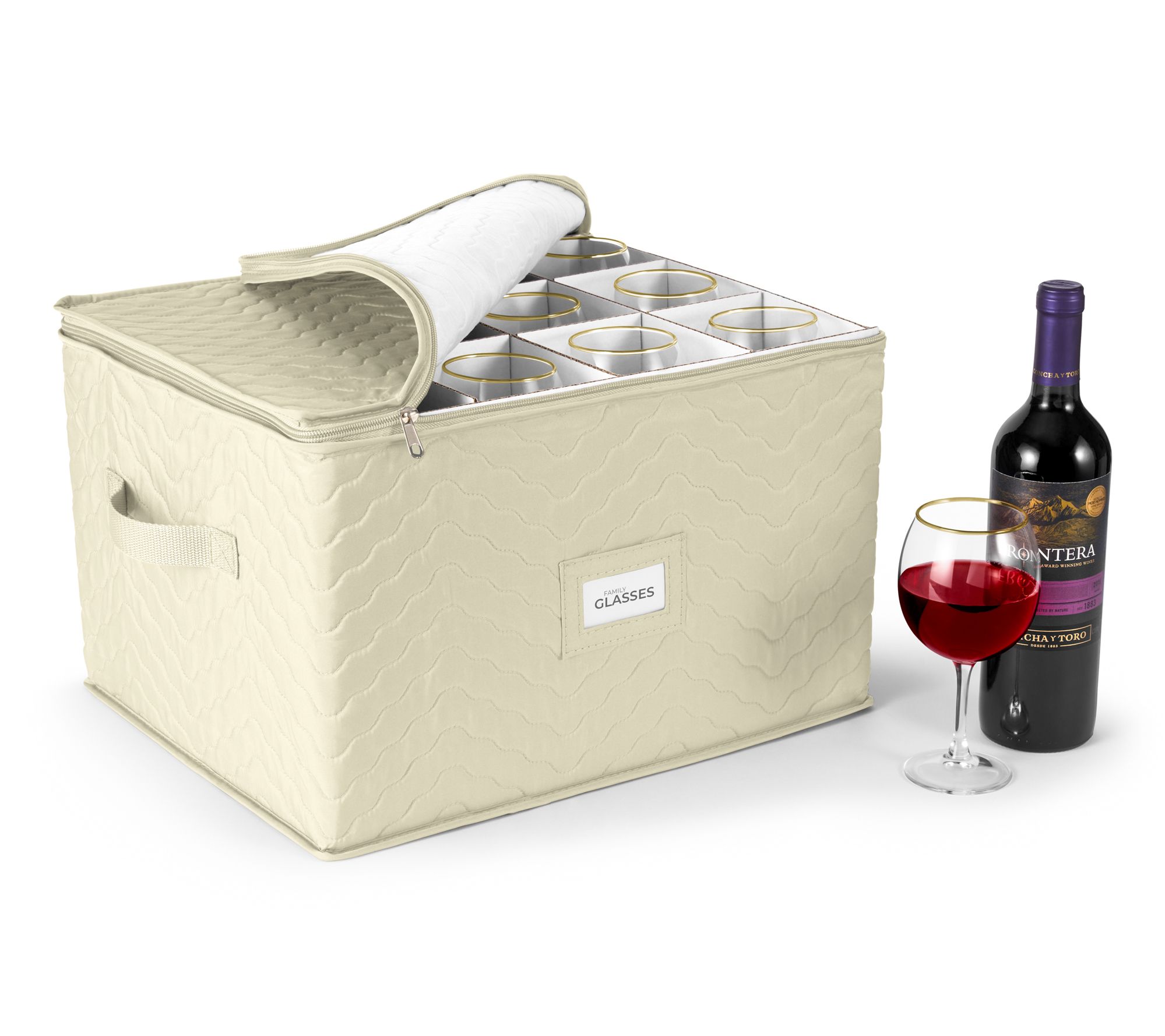 Sorbus Stemware Quilted Storage Case