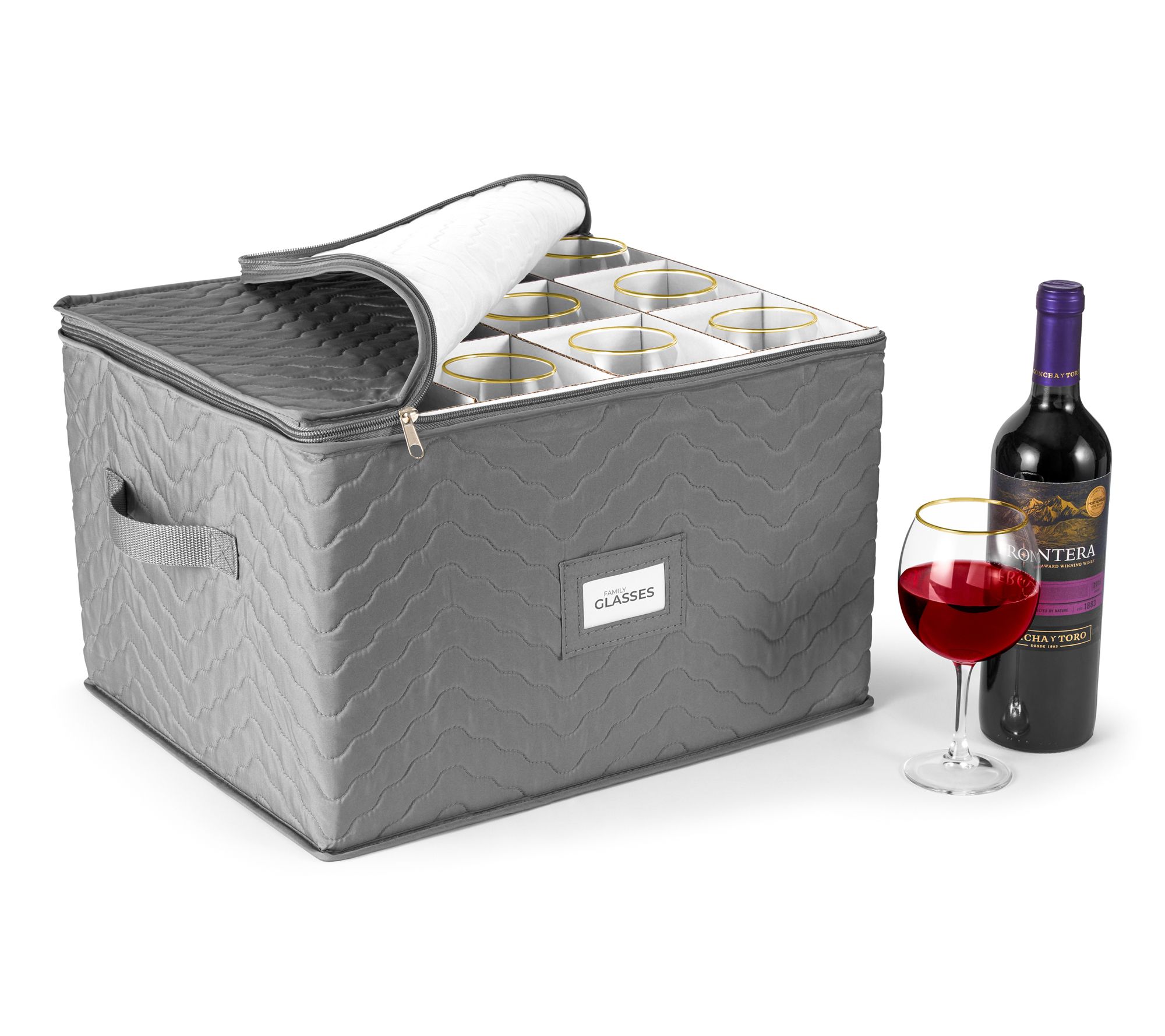 Sorbus Stemware Quilted Storage Case
