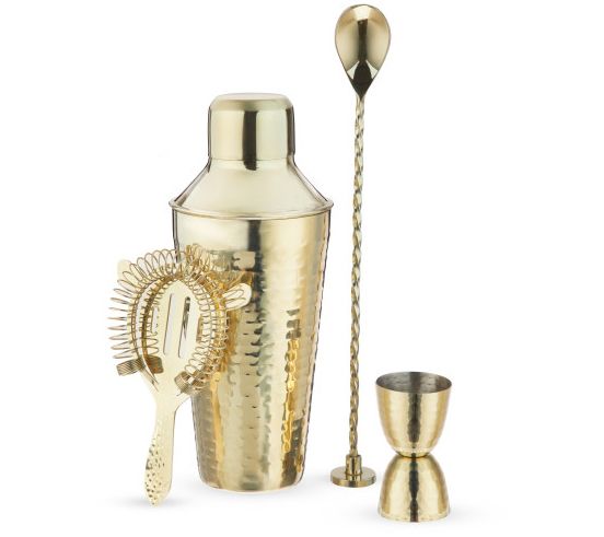 Twine Gold Hammered Barware Set