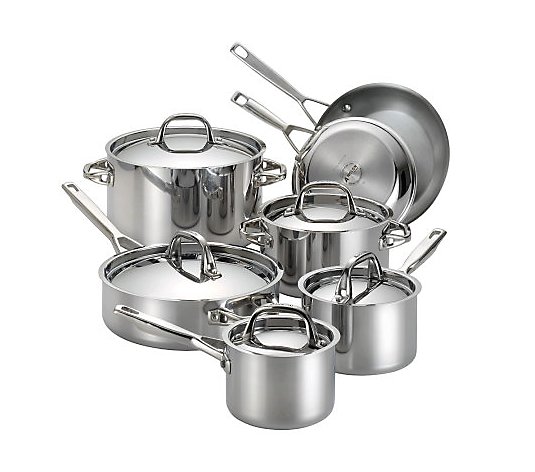 Anolon Tri-Ply Clad Stainless Steel 12-Piece Cookware Set