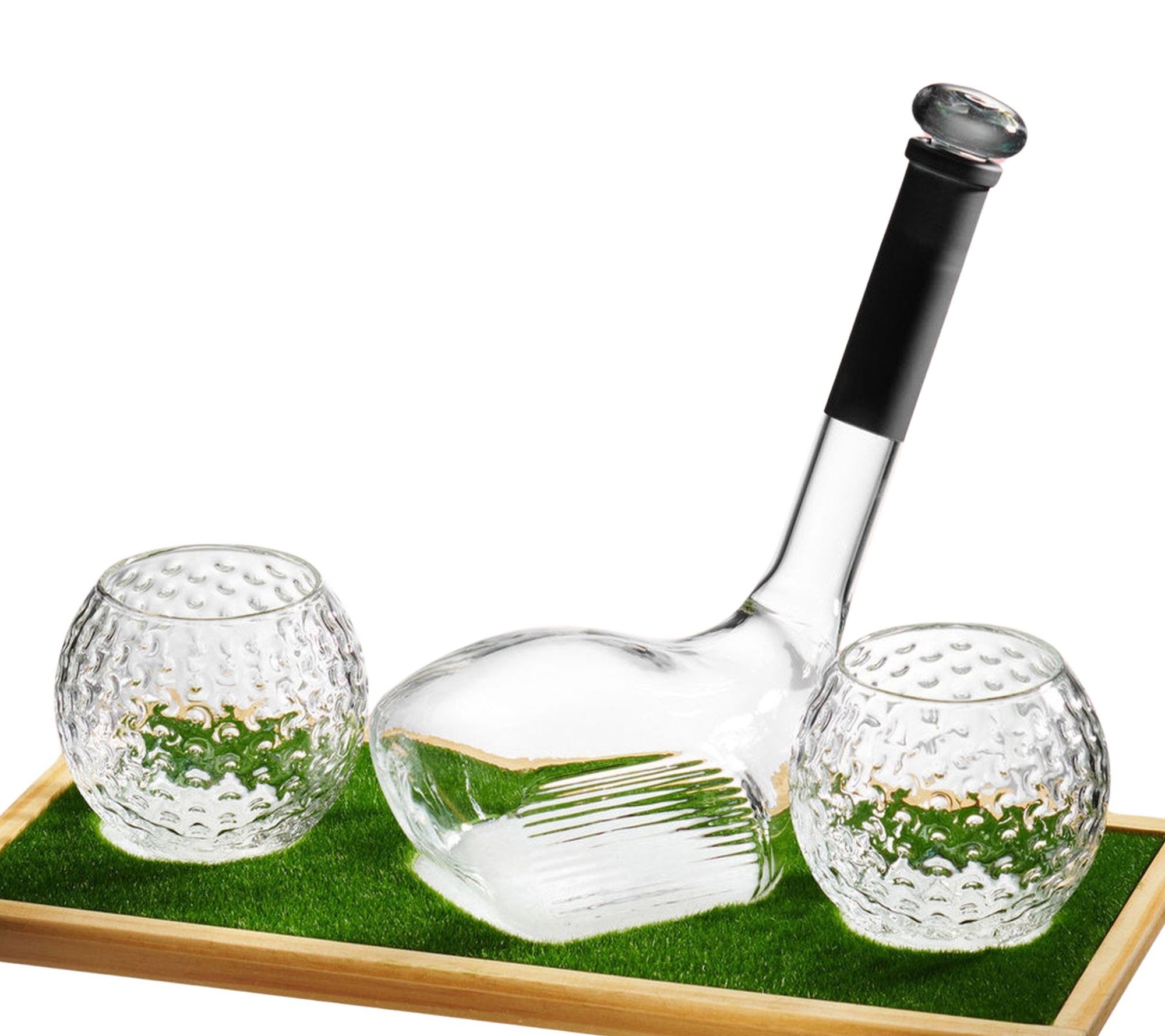 Godinger Golf 3 Piece Whiskey Decanter Set