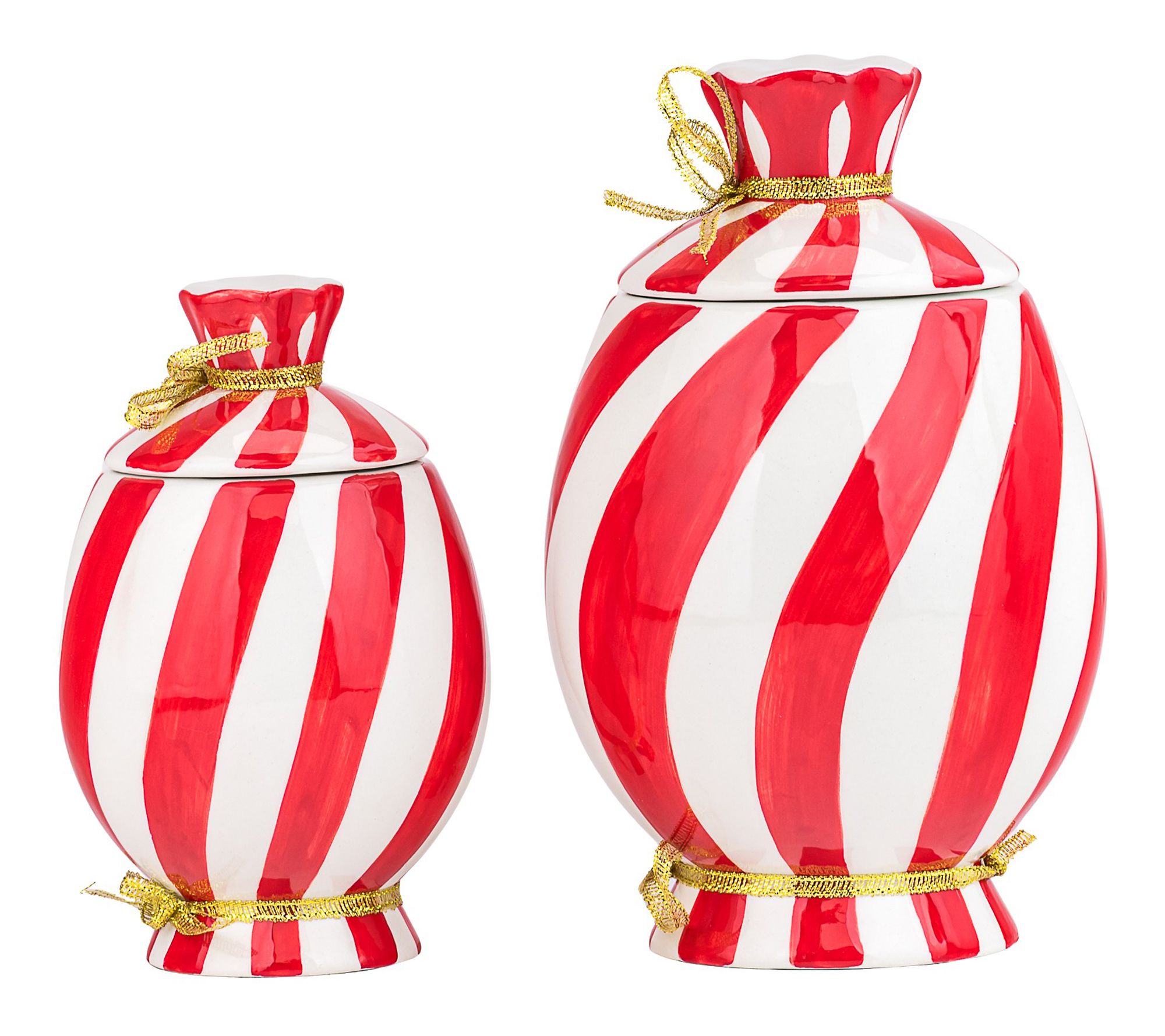 10 Strawberry Street Graduated Peppermint CandyCanister, 2 pc