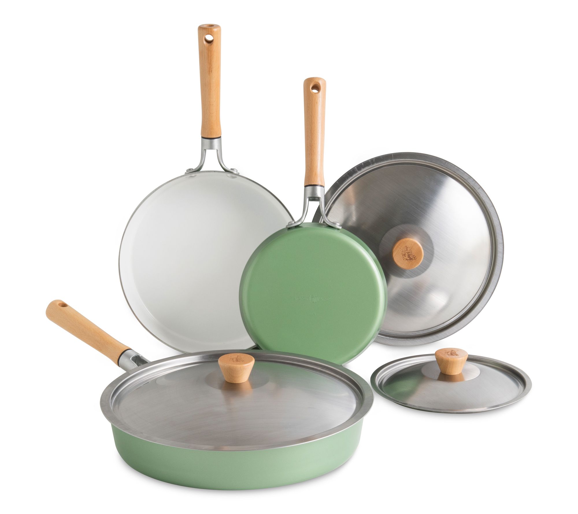 Nordic Ware Cardamom 6 Piece Nonstick Frying Pan w/Lids Set