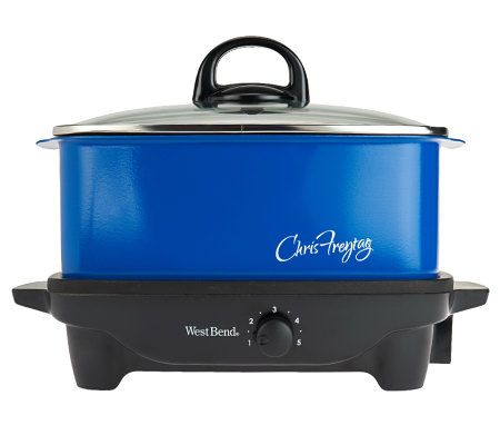 Chris Freytag 5 qt Slow Cooker w/ Griddle & Glass Lid 