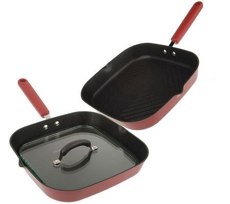 CooksEssentials Enameled Cast Iron 2-pc. Square Fry Pan Set 