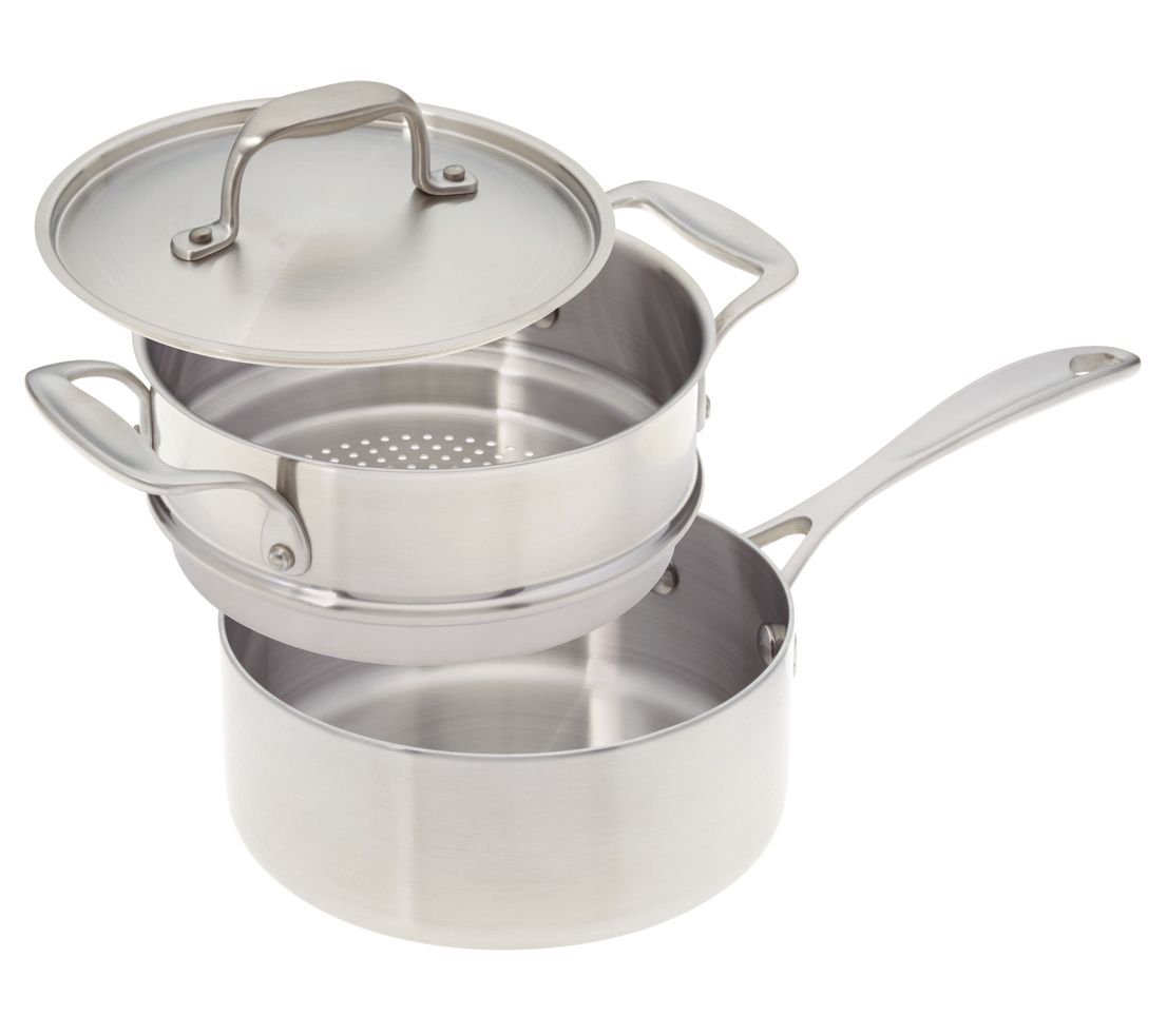 Martha Stewart 3.5 Quart Stainless Steel Saucepan with Vented Glass Lid