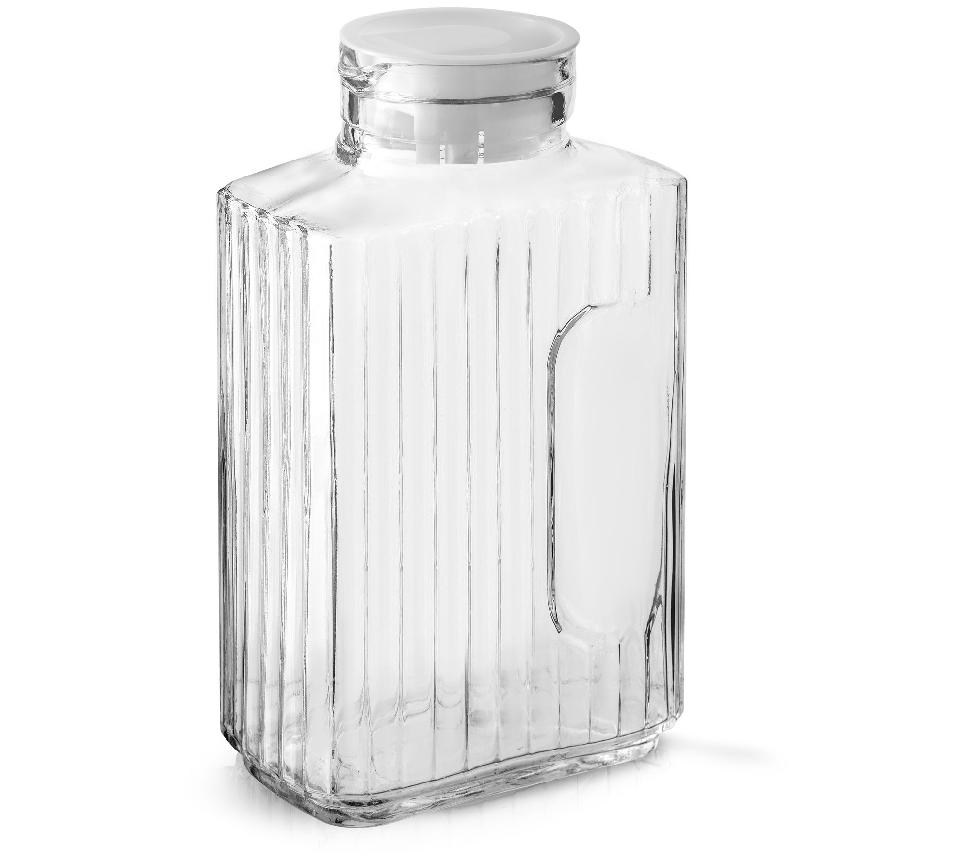 Joyjolt Hali Glass Carafe Bottle Water Or Juice Pitcher With 6
