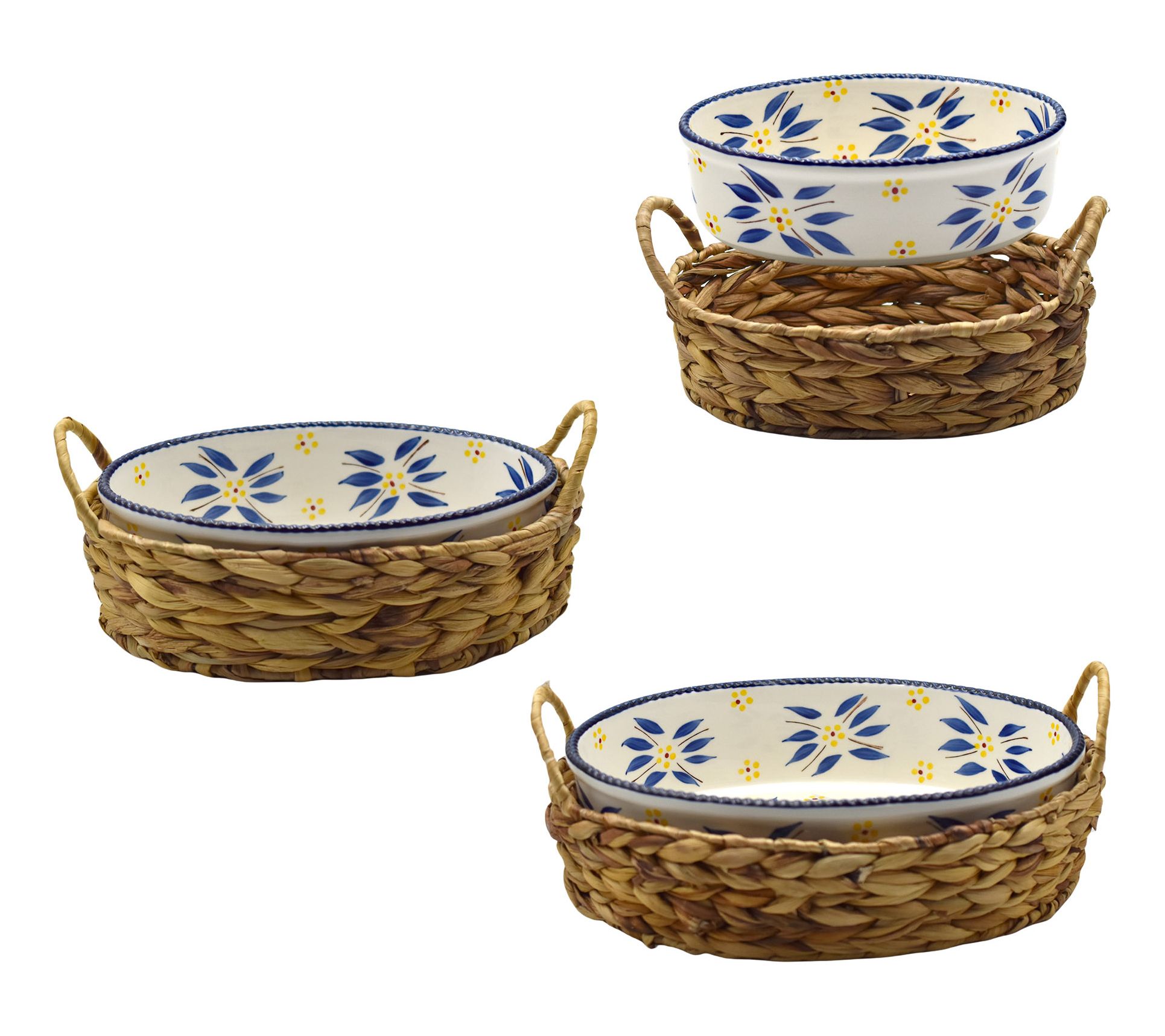 Temp-tations Old World Nostalgic S/3 Nesting Bakers w/ Baskets
