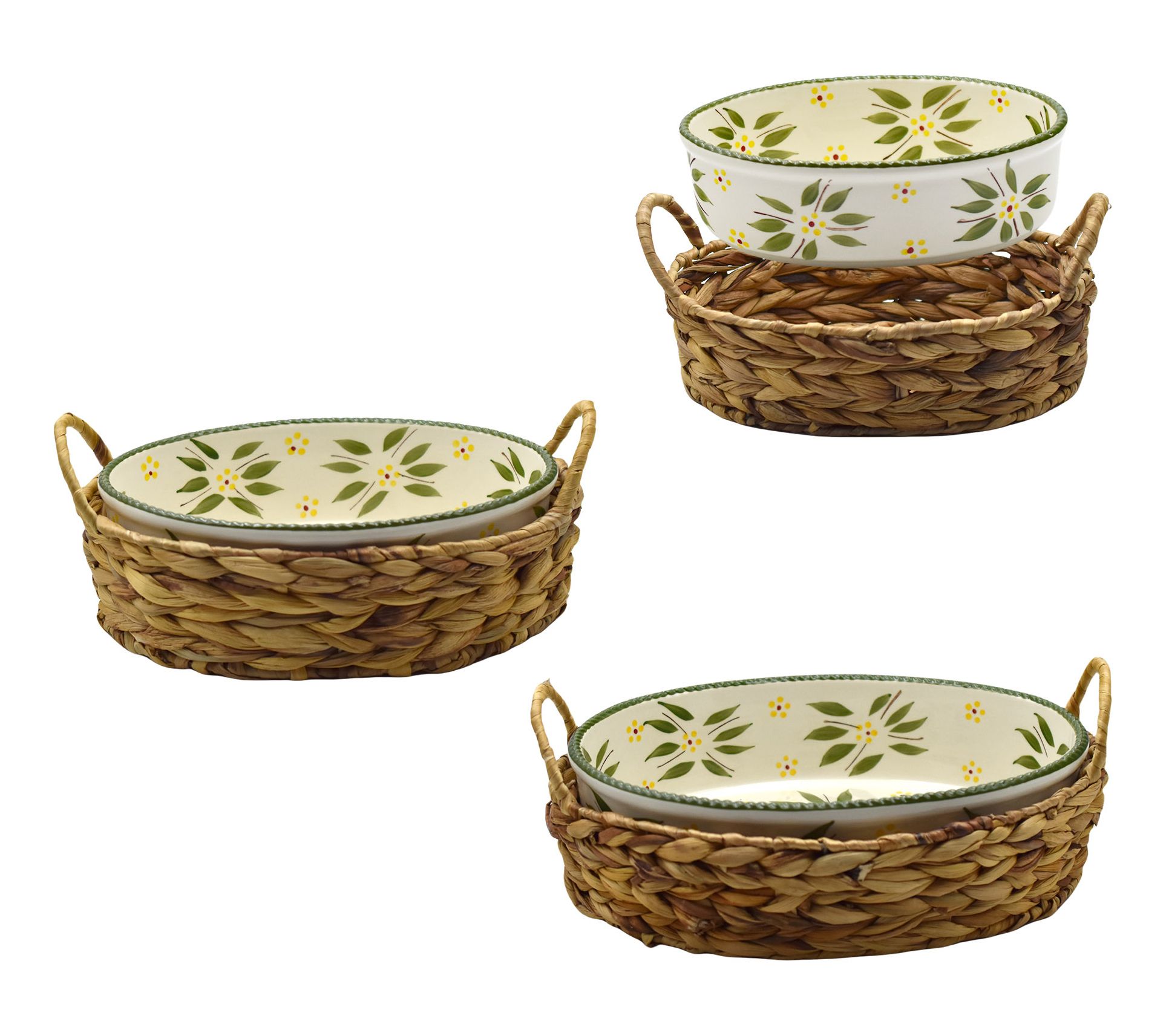 Temp-tations Old World Nostalgic S/3 Nesting Bakers w/ Baskets