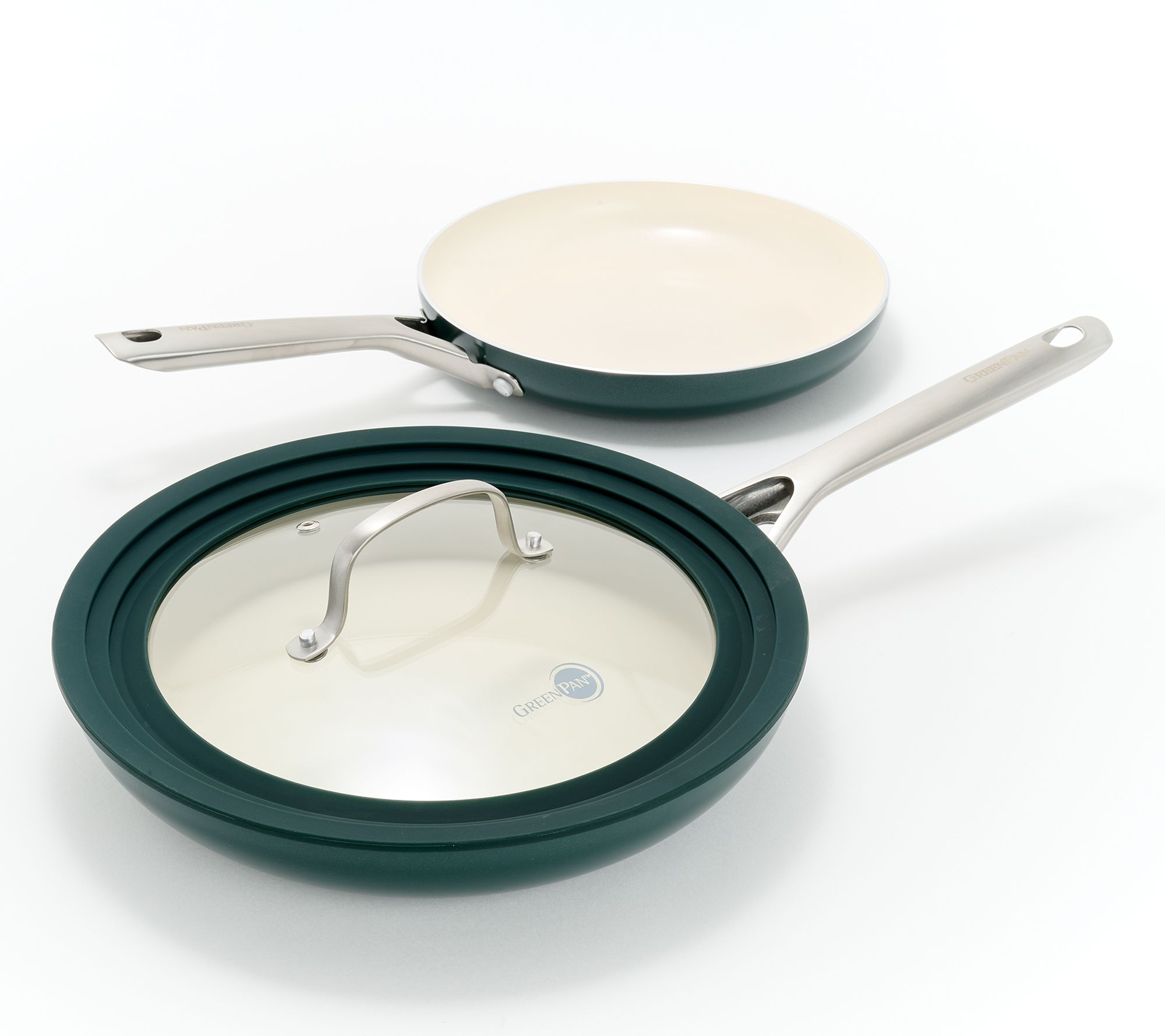 GreenPan Savour 9.5" & 11" Fry Pan Set w/ Universal Swing Lid