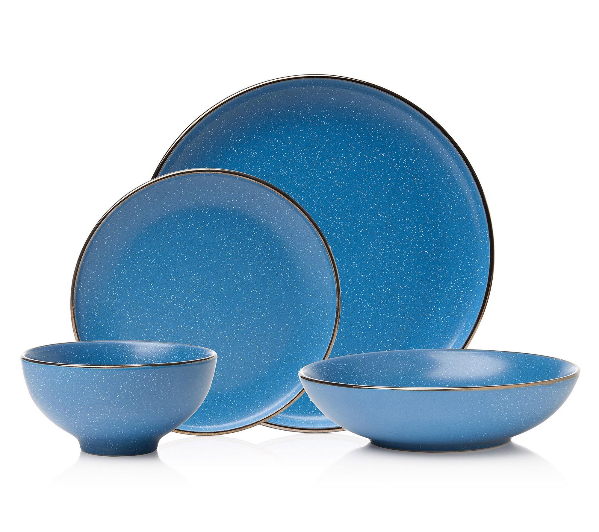 Godinger Beaumont Gold Rim 16 Piece Set, Service for 4