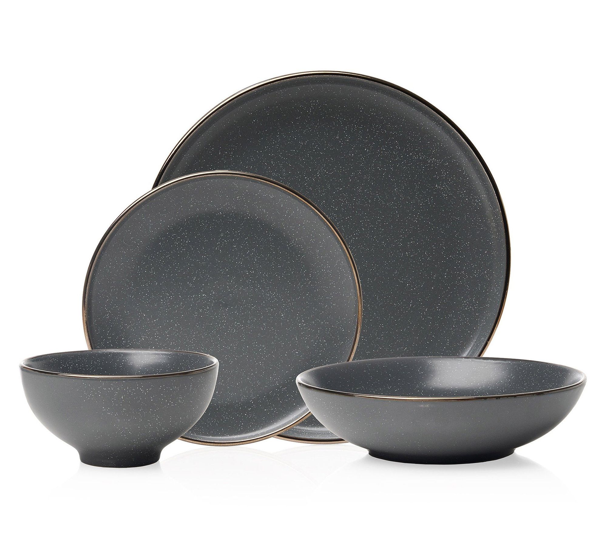 Godinger Beaumont Gold Rim 16 Piece Set, Service for 4