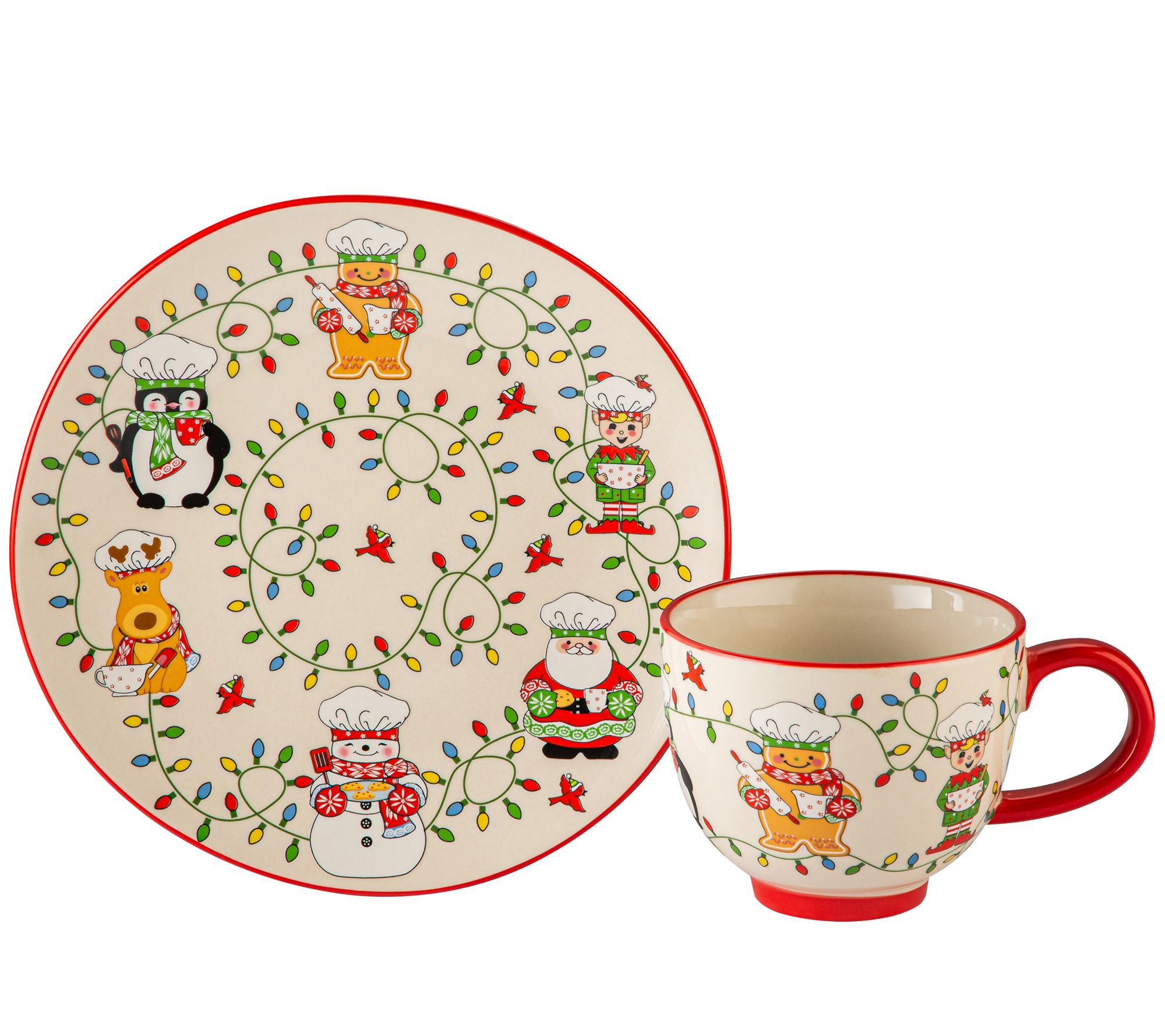"As Is" Temp-tations Seasonal Cookie for Santa Mug & Plate Set