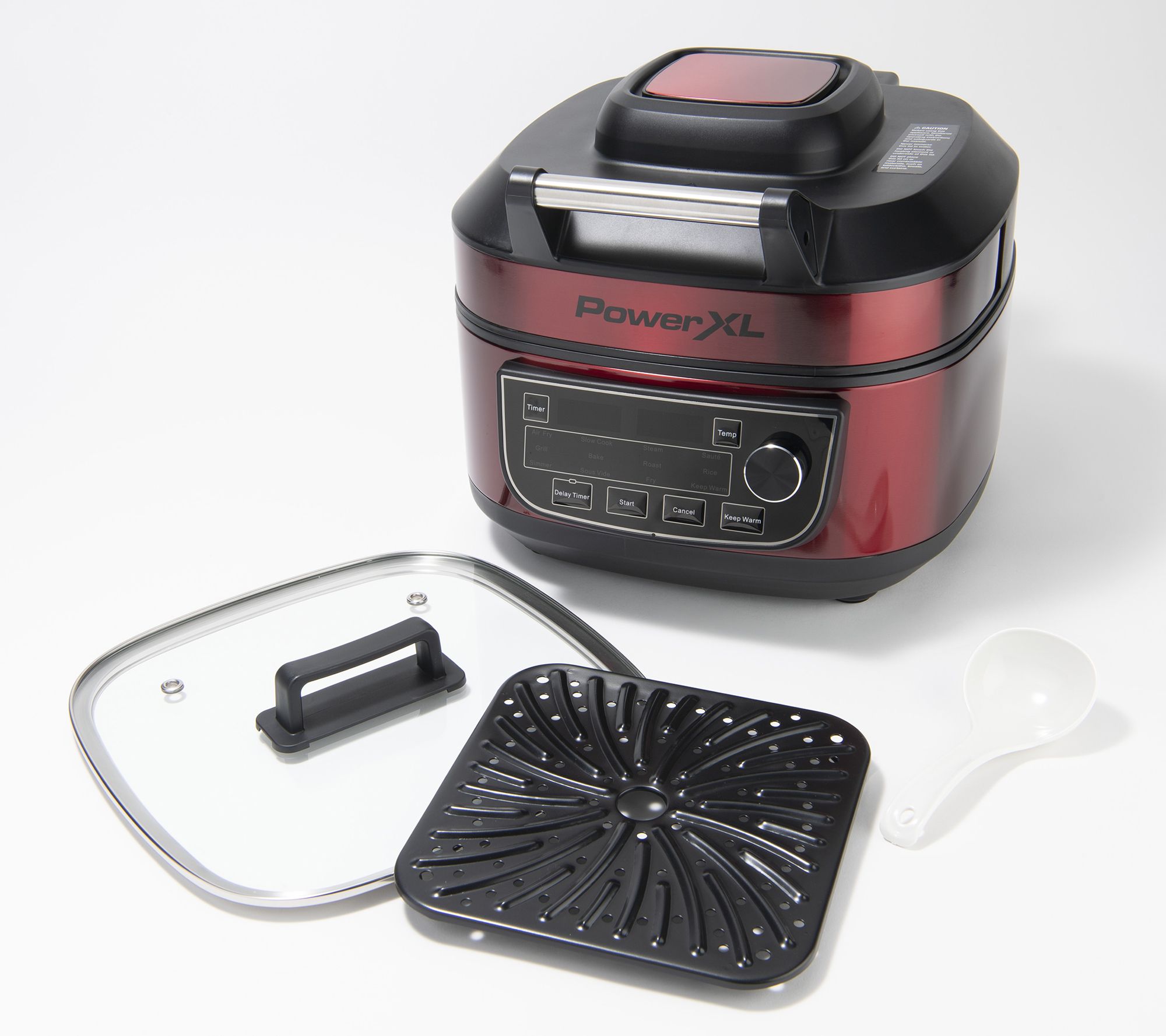 PowerXL 1550W 6-qt 12-in-1 Grill Air Fryer Combo with Glass Lid - QVC.com