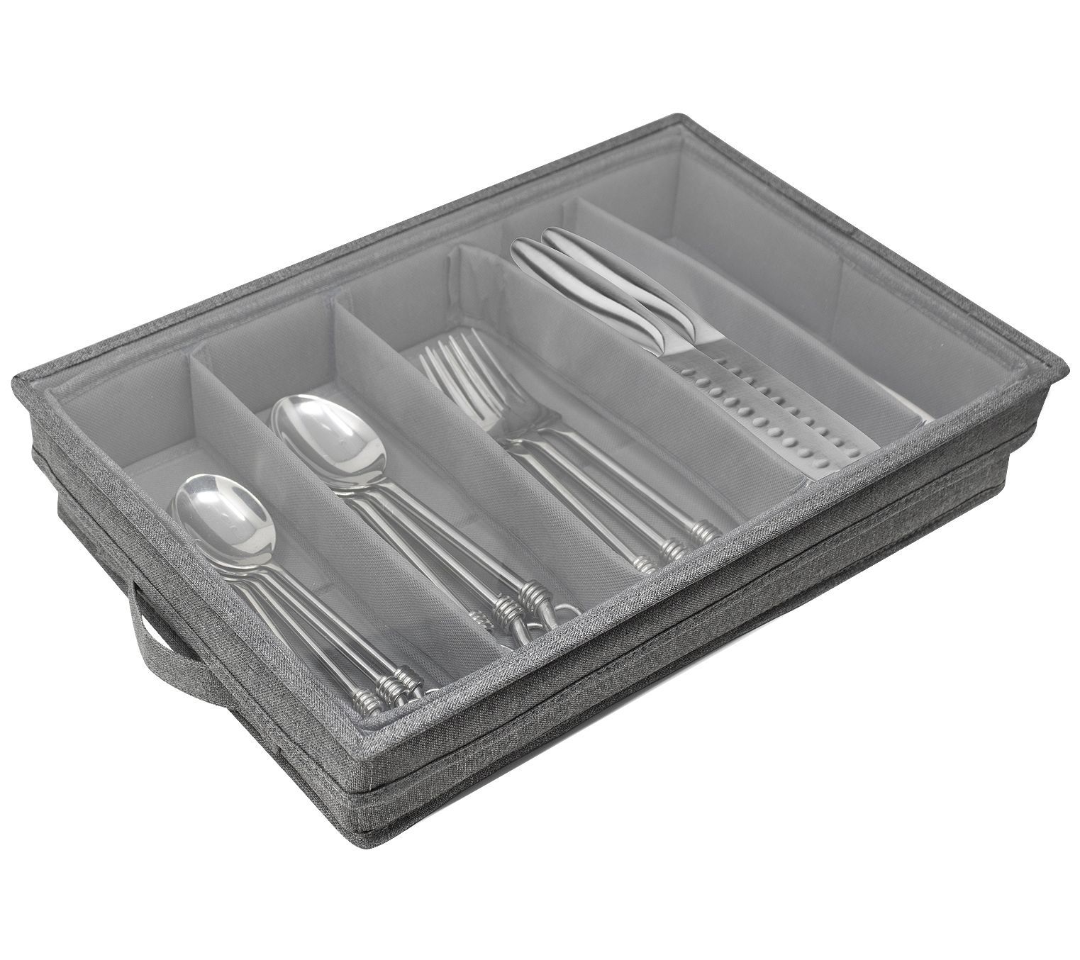 Sorbus Cutlery Organizer with Lid ,Gray