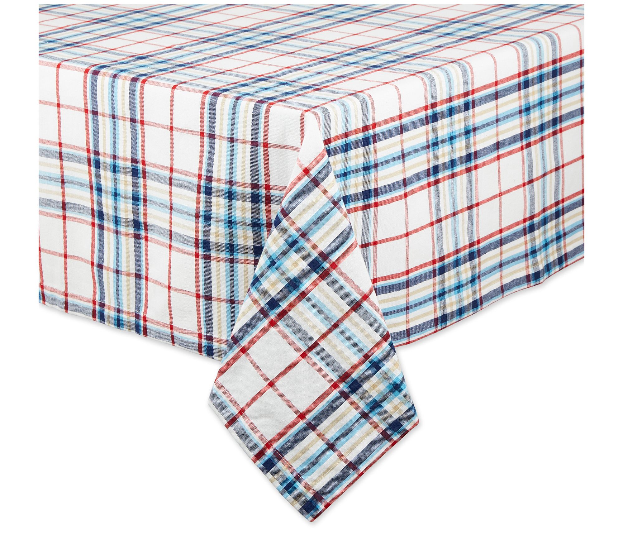 Design Imports 60" x 104" Lighthouse Plaid Tablecloth