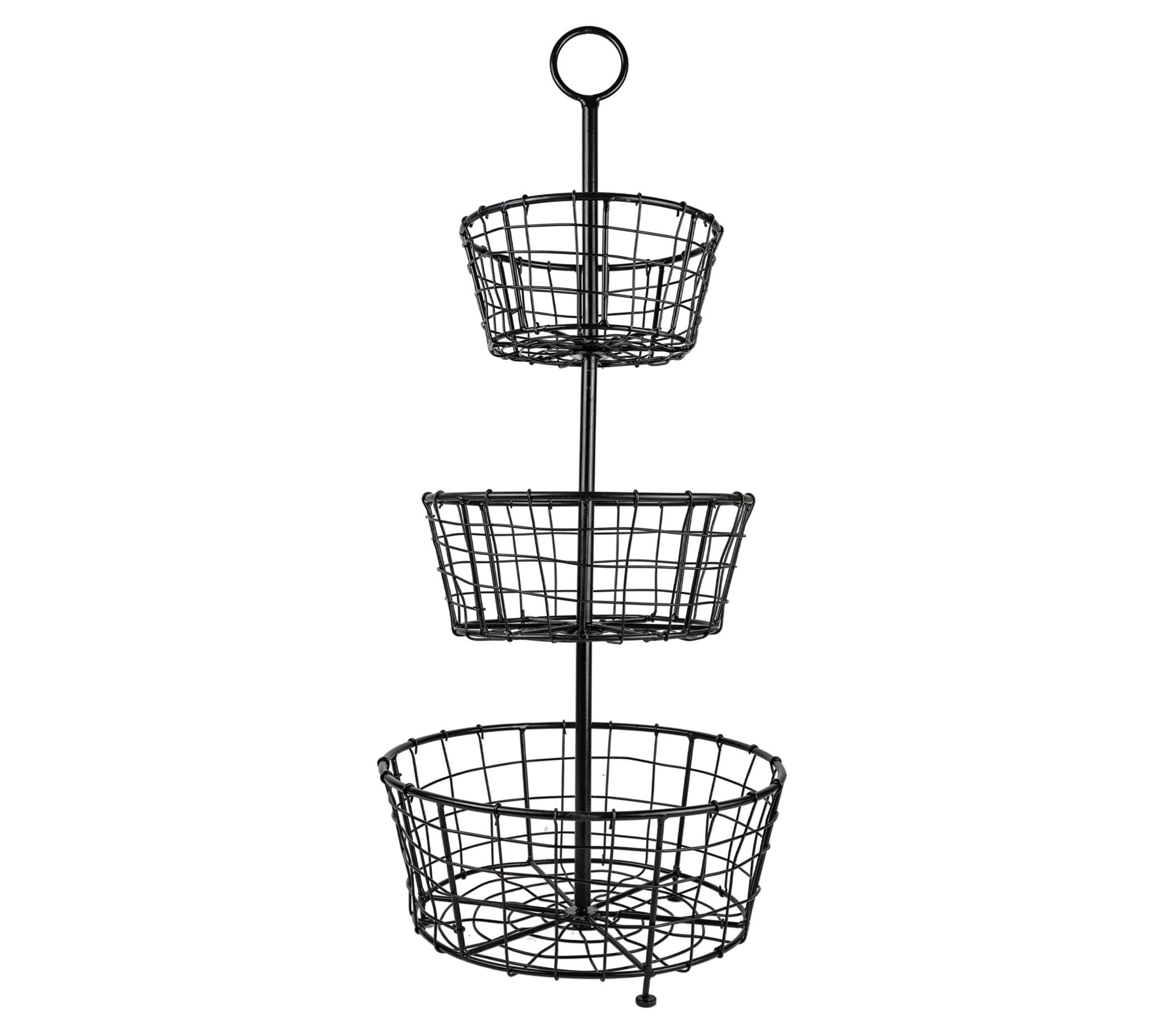 Foreside Home & Garden 3-Tiered Black Metal Bas kets - QVC.com