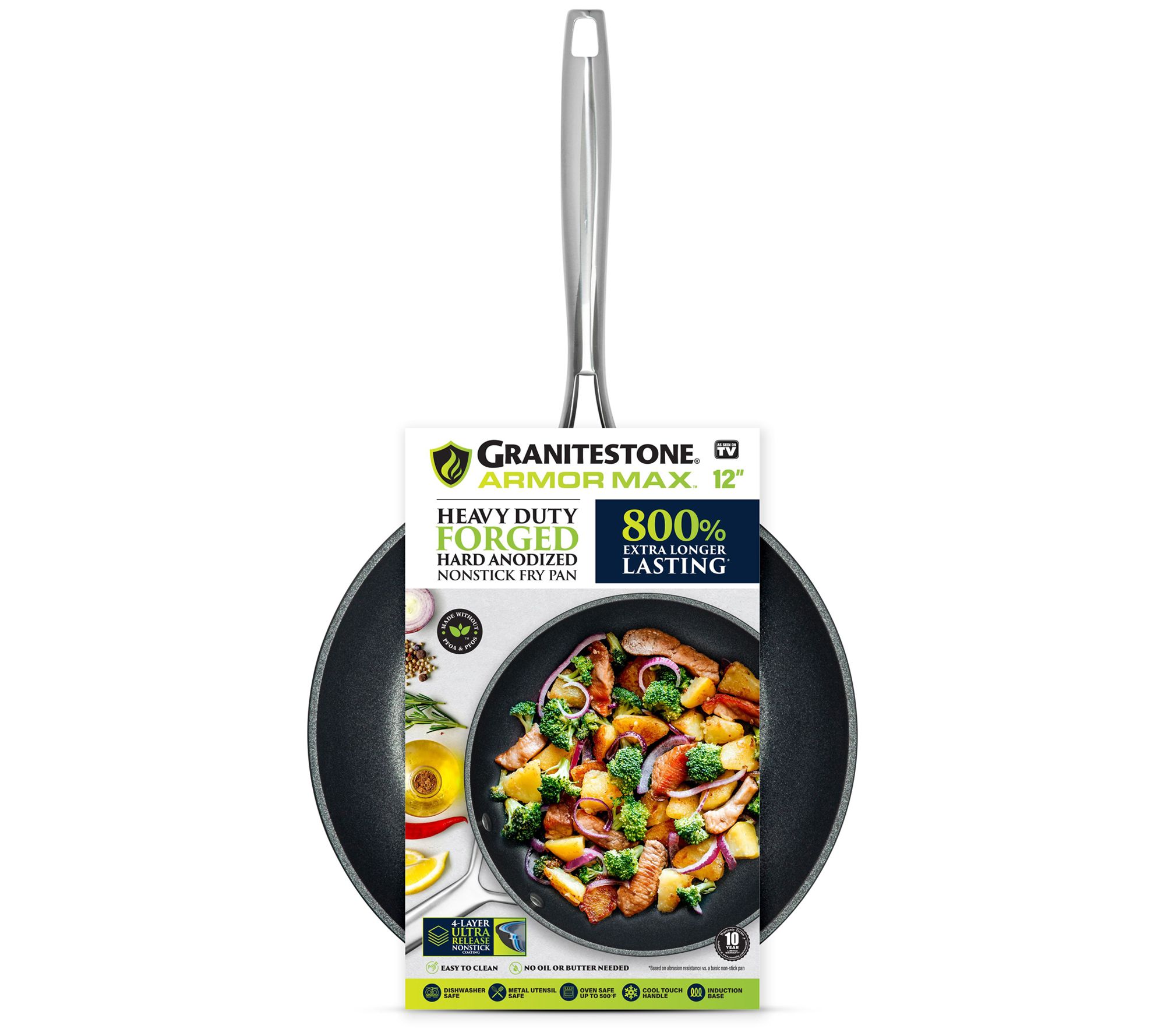 Granitestone Armor Max 12'' Hard Anodized Nonstick Fry Pan