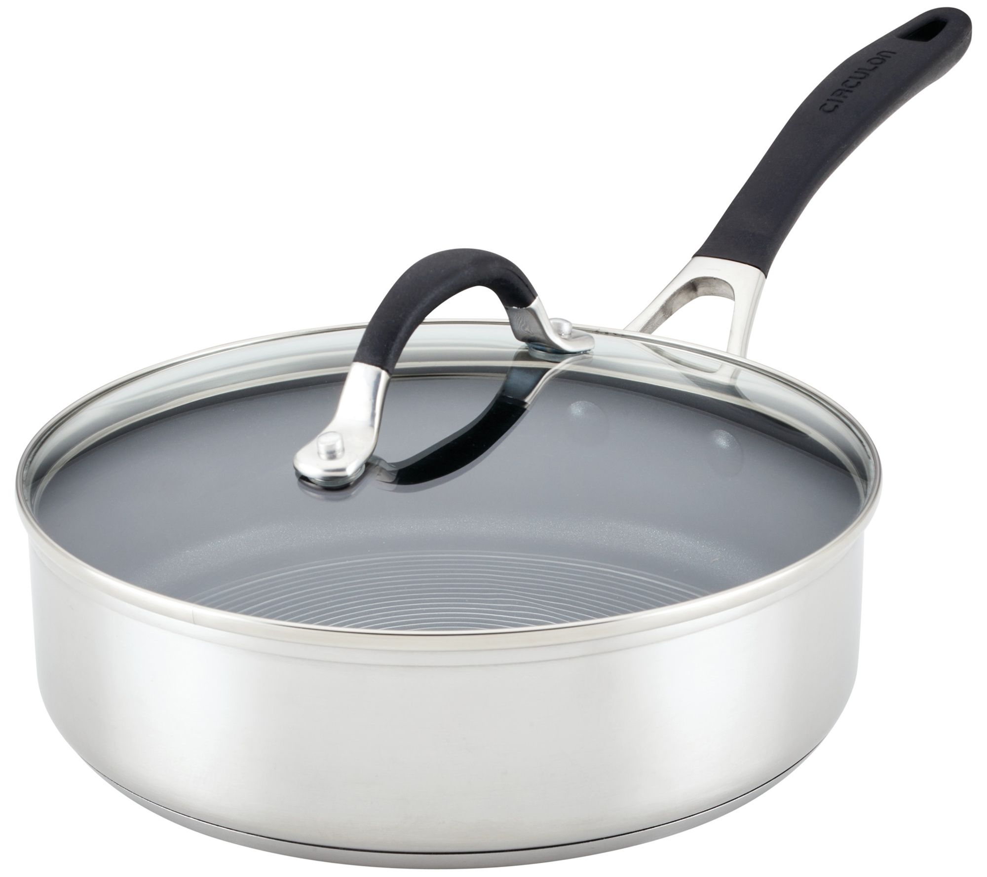 KitchenAid 3-Ply Base Brushed Stainless Steel Deep Saute Pan with Helper Handle and Lid, 4.5 Quart