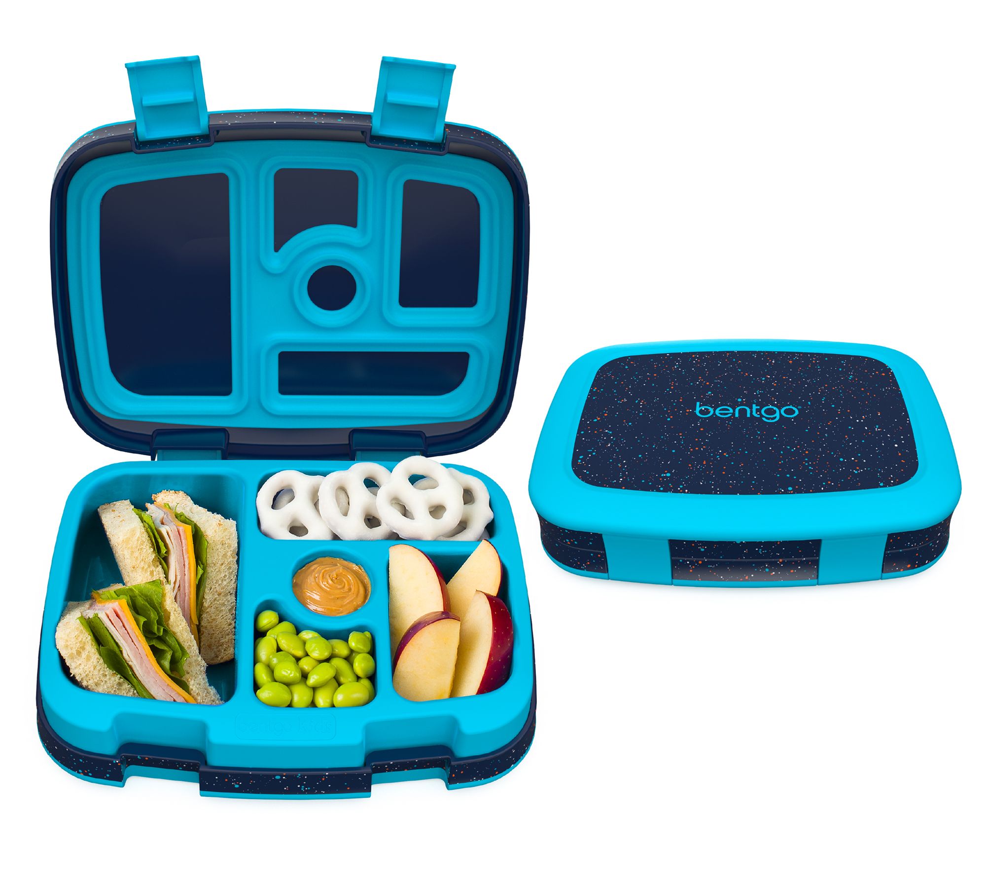 Bentgo Kids 5-Compartment Lunch Box ,Blue Confetti