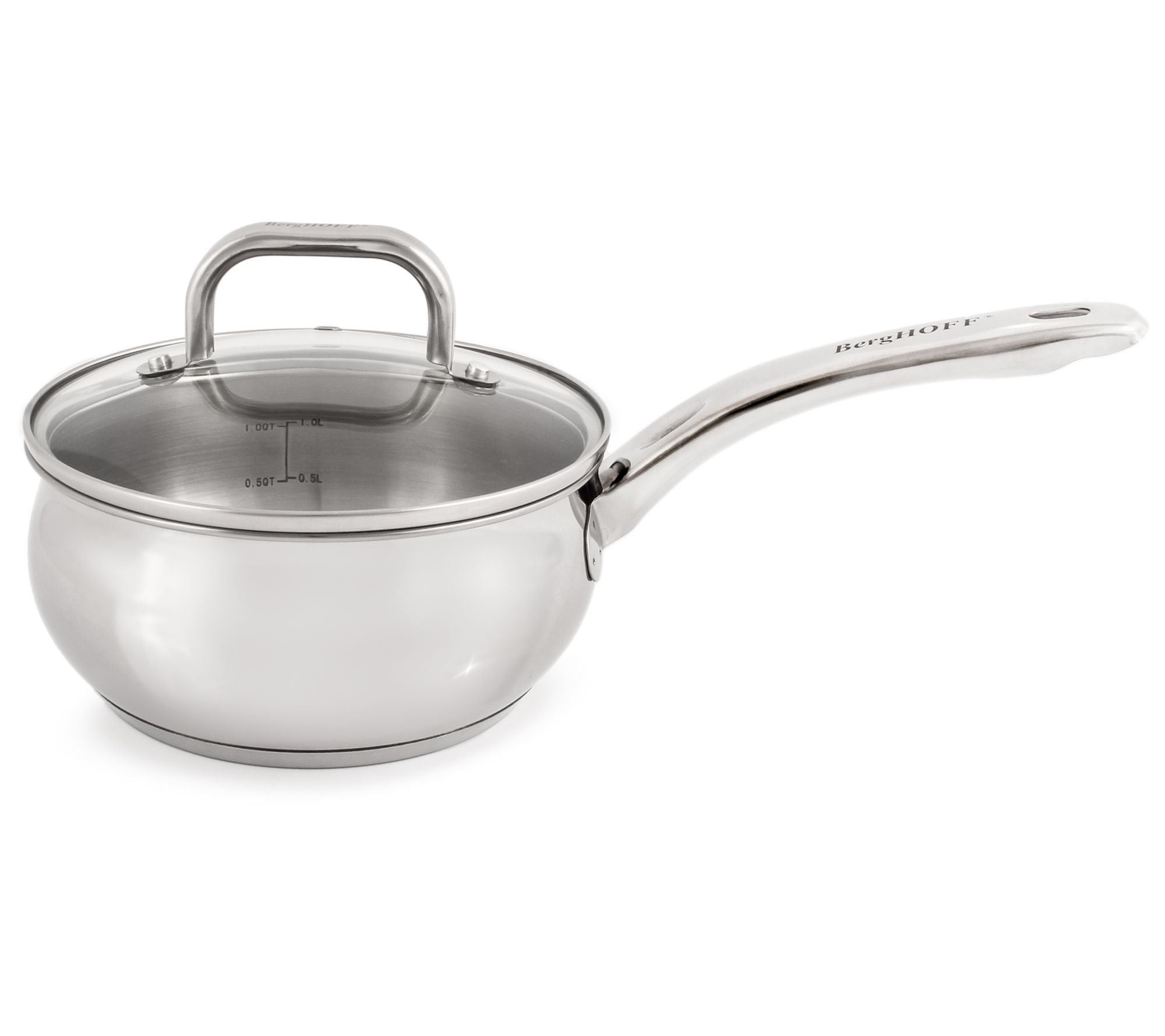 BergHOFF Belly Shape 18/10 SS 6.25" Sauce Pan with Lid