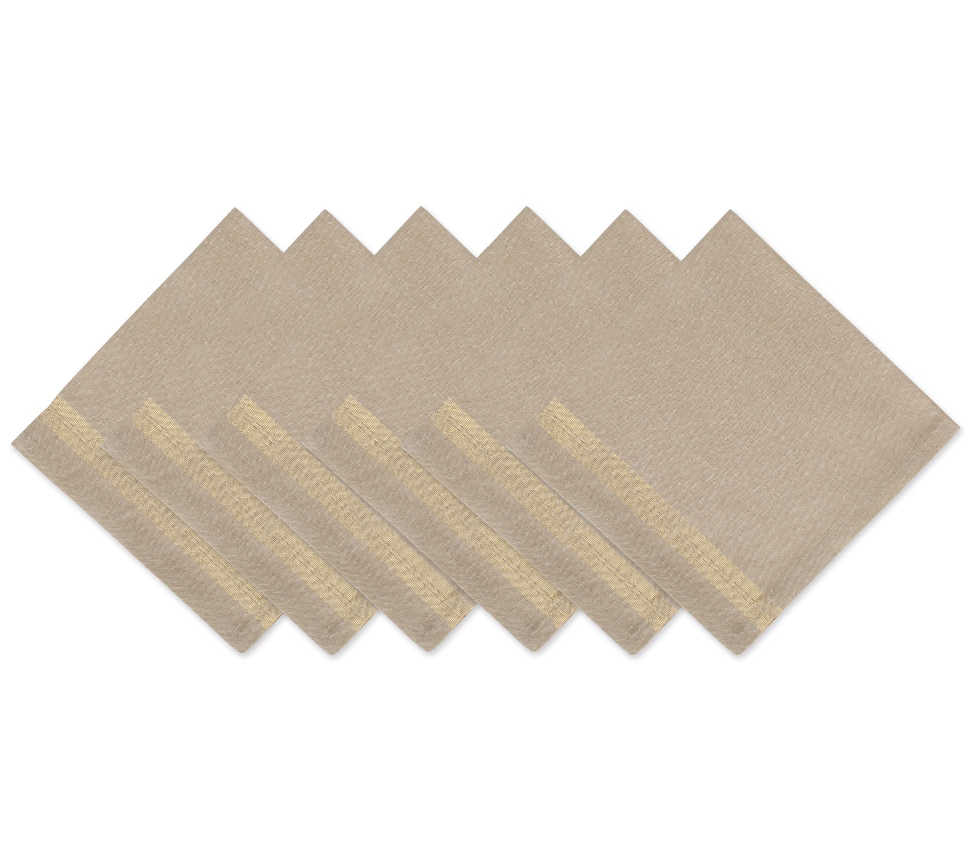 Design Imports Set/6 Gold Spar kle Stripe Napk ins