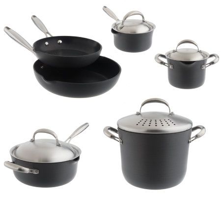 Martha Stewart Matte Black Nonstick Hard Aluminum Cookware Set, 10 pc -  Foods Co.