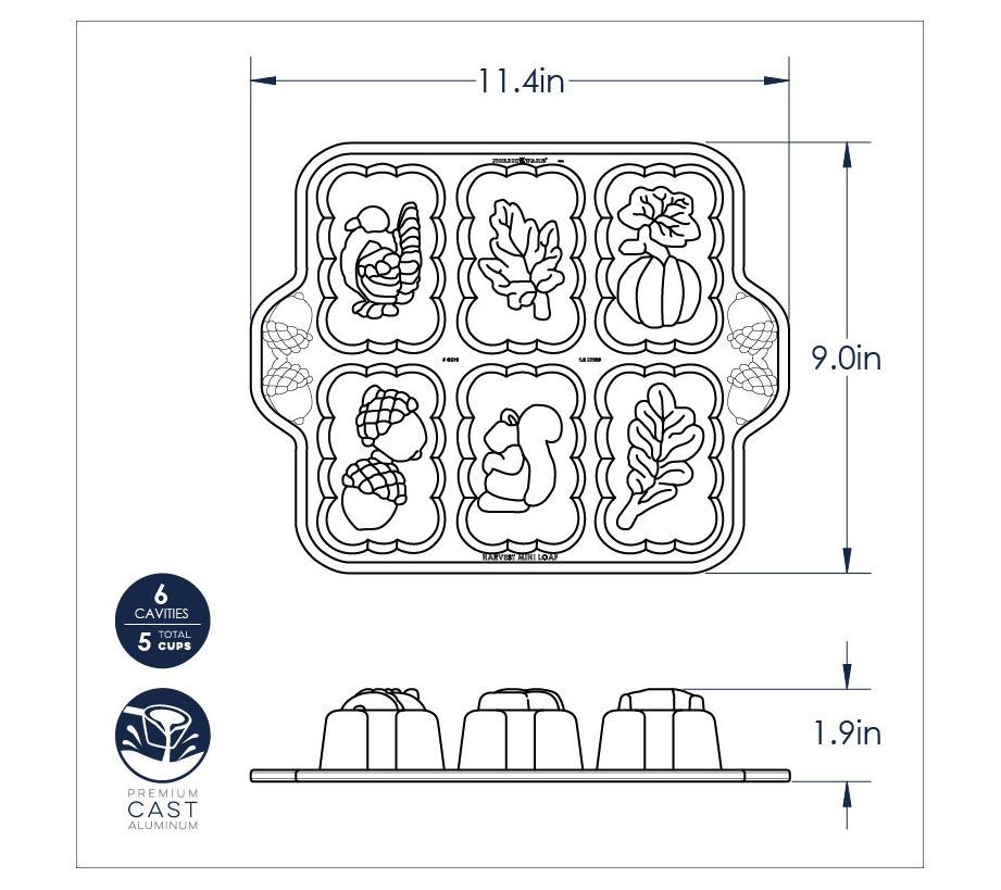 Nordic Ware ProCast 6-Cavity Mini Loaf Pan 
